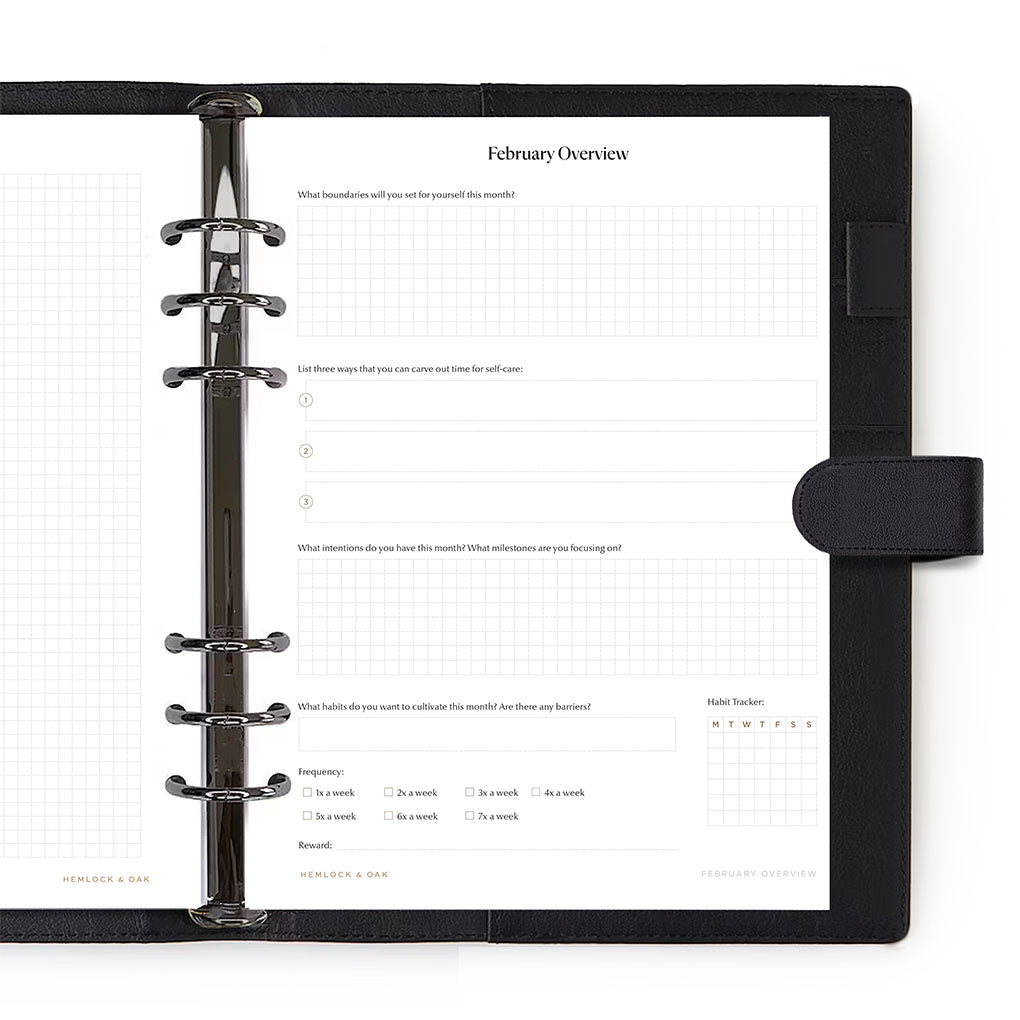 2024 Monthly Overview Inserts Ringbound — A5 #color_ Ringbound — A5