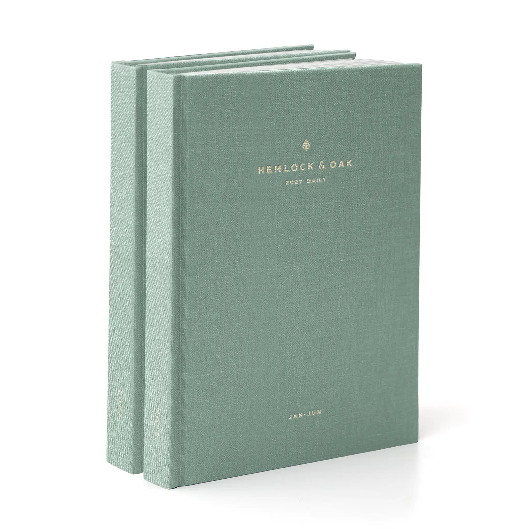 2027 Daily Duo B: Jul-Dec (Hardcover, Heritage 120gsm) in Moonflower - detail view #color_moonflower