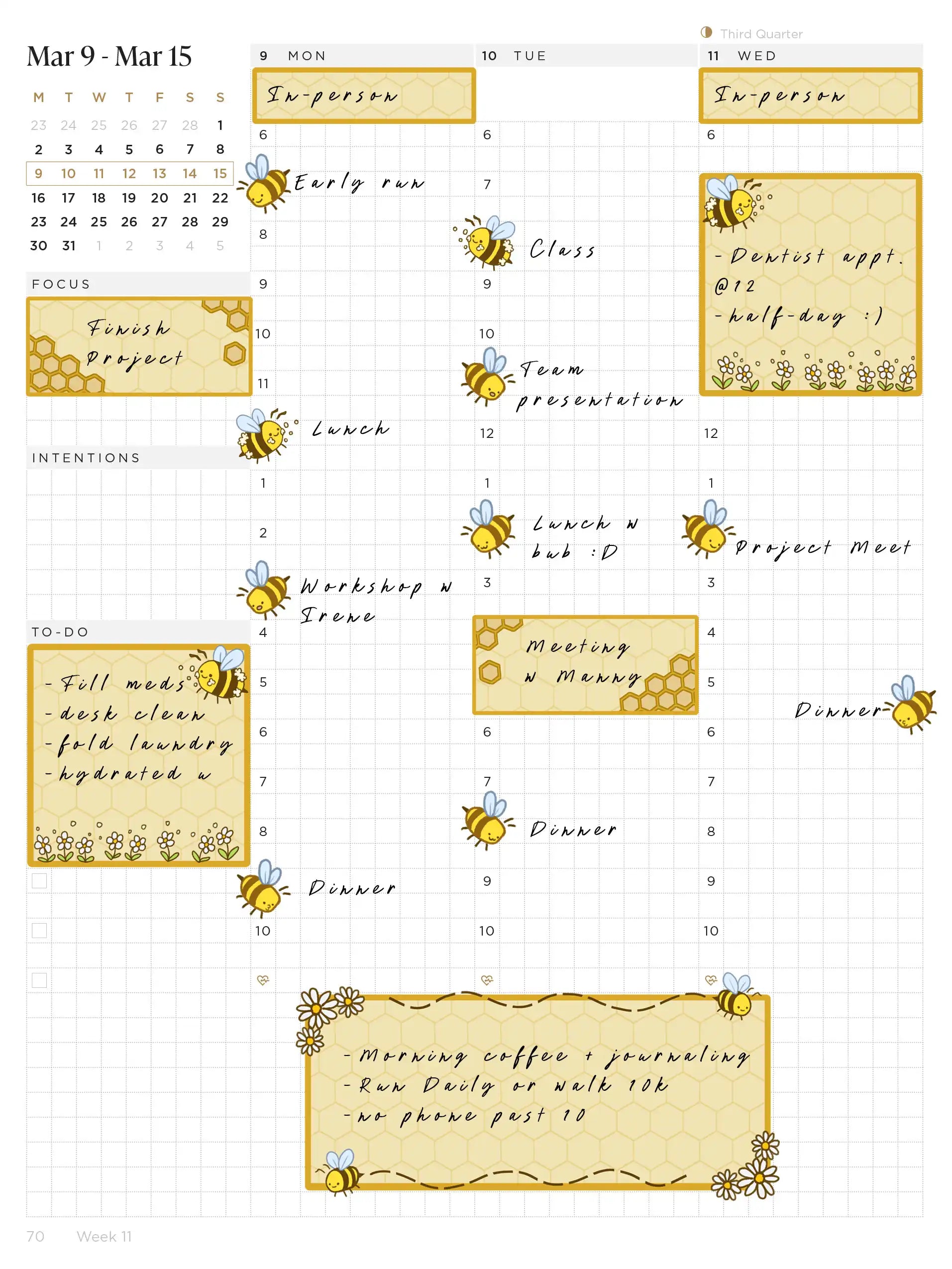 Bee Mindful Stickers - Planner Stickers
