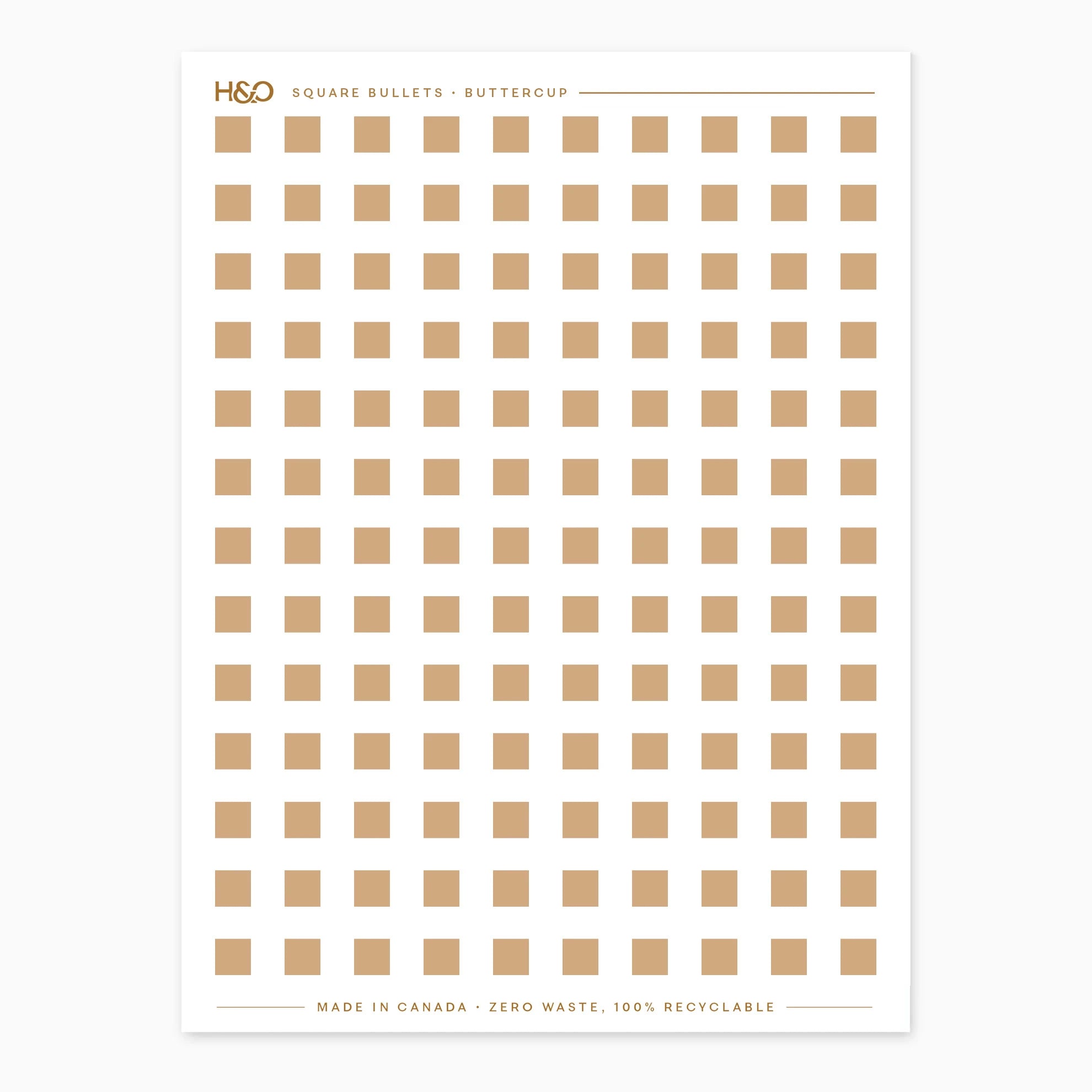 Square Bullets Stickers in Buttercup #color_buttercup