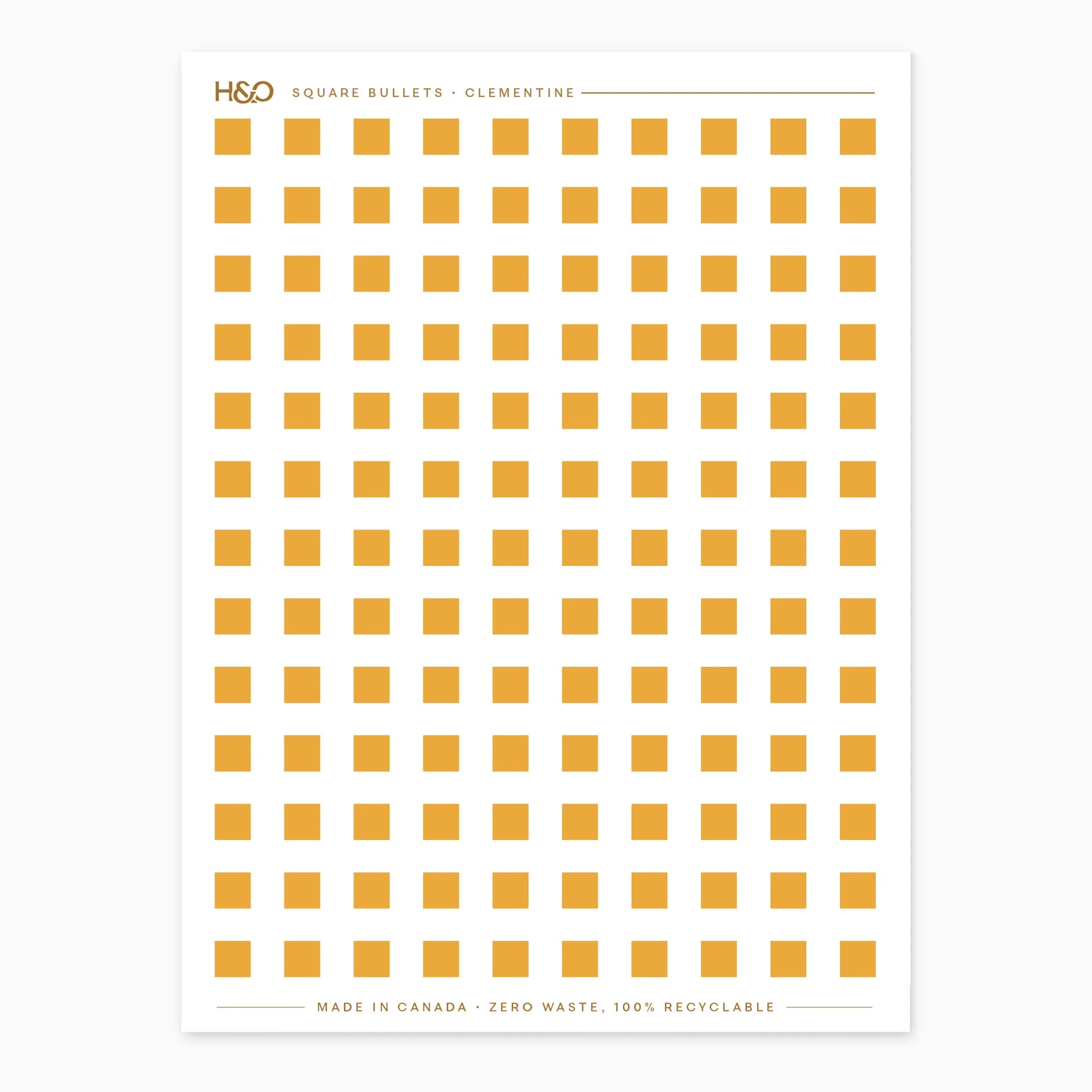 Square Bullets Stickers in Clementine #color_clementine