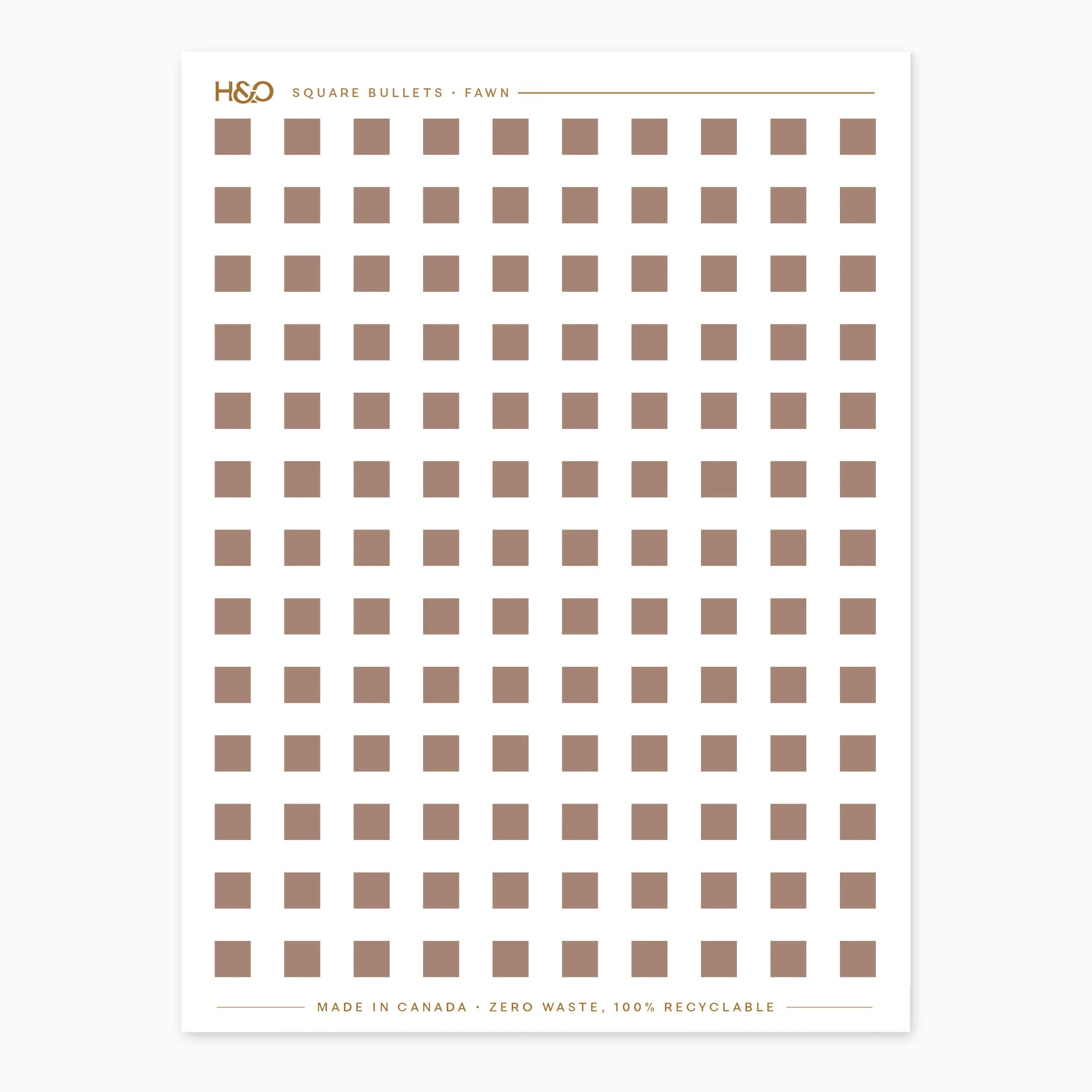 Square Bullets Stickers in Fawn #color_fawn