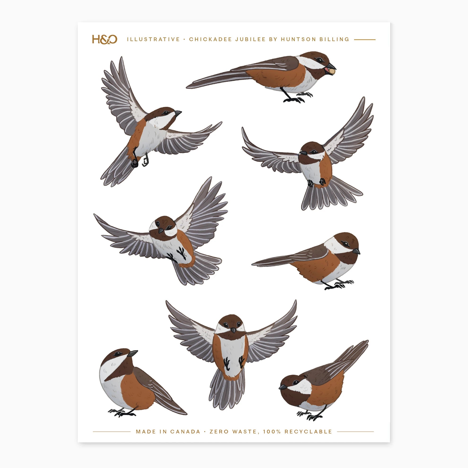 Chickadee Jubilee Stickers in Chestnut-Backed #color_chestnut-backed
