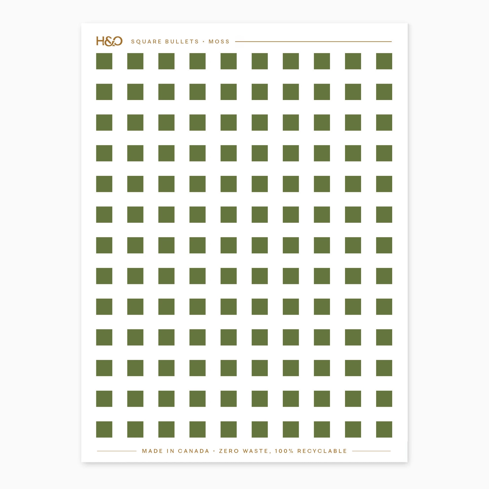 Square Bullets Stickers in Moss #color_moss