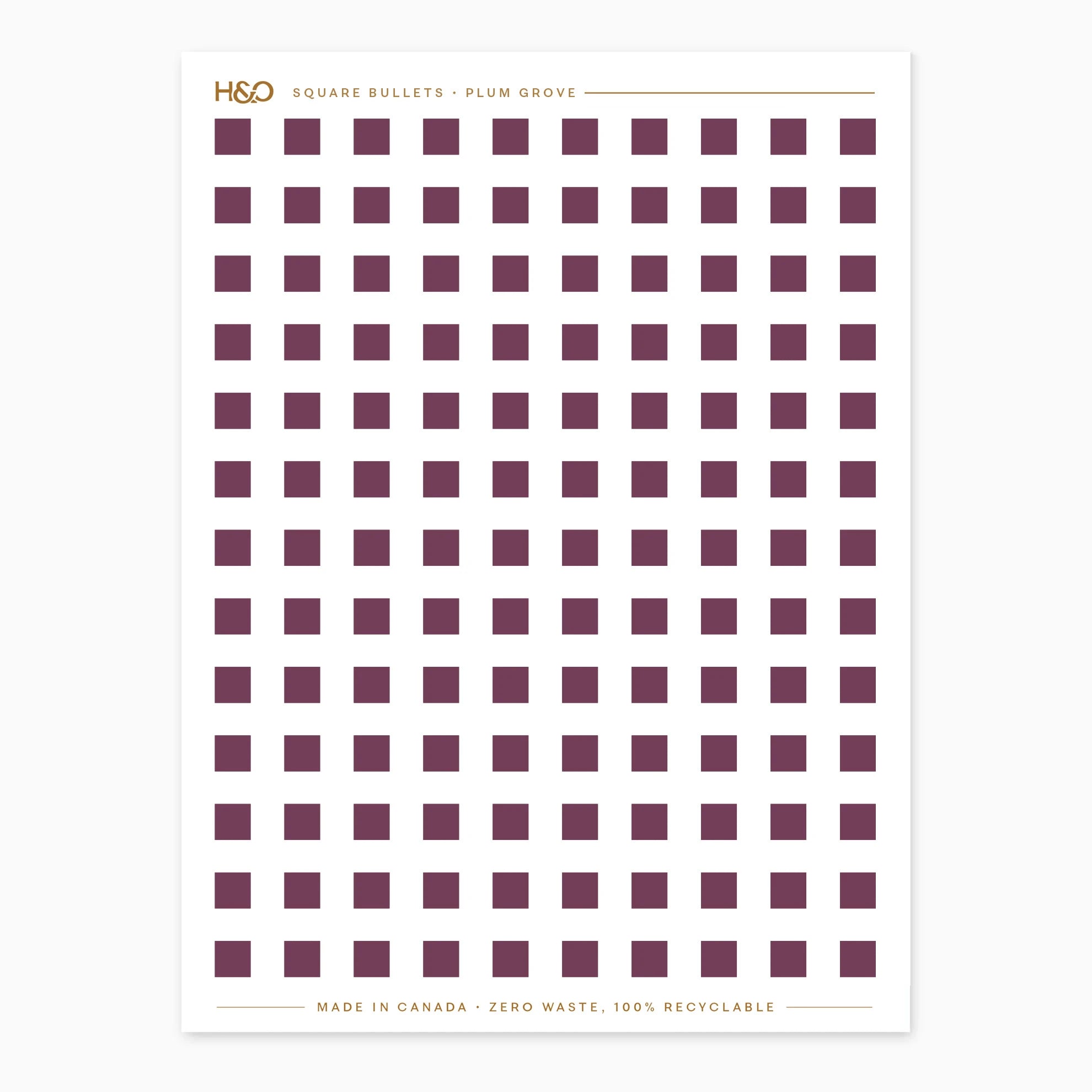 Square Bullets Stickers in Plum Grove #color_plum grove