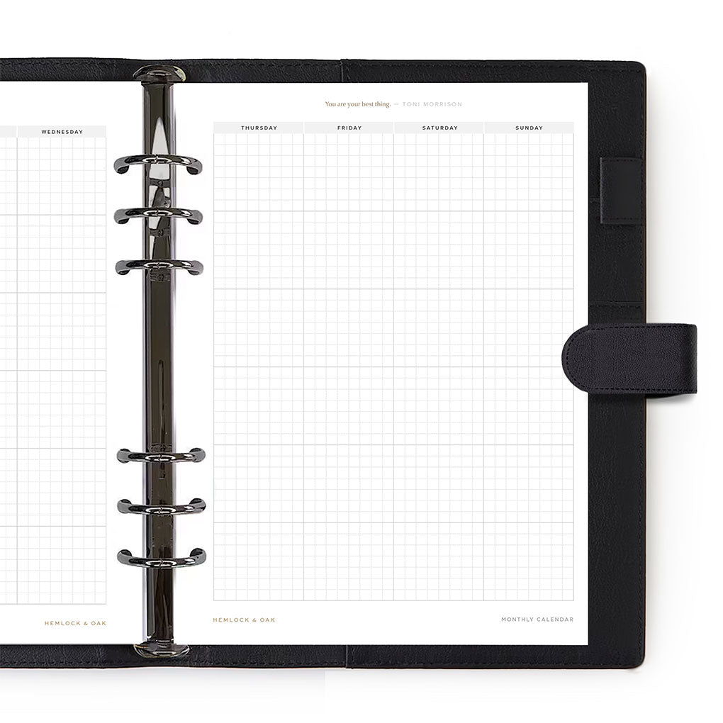 Undated Monthly Calendars Inserts Ringbound - A5 #color_ Ringbound - A5