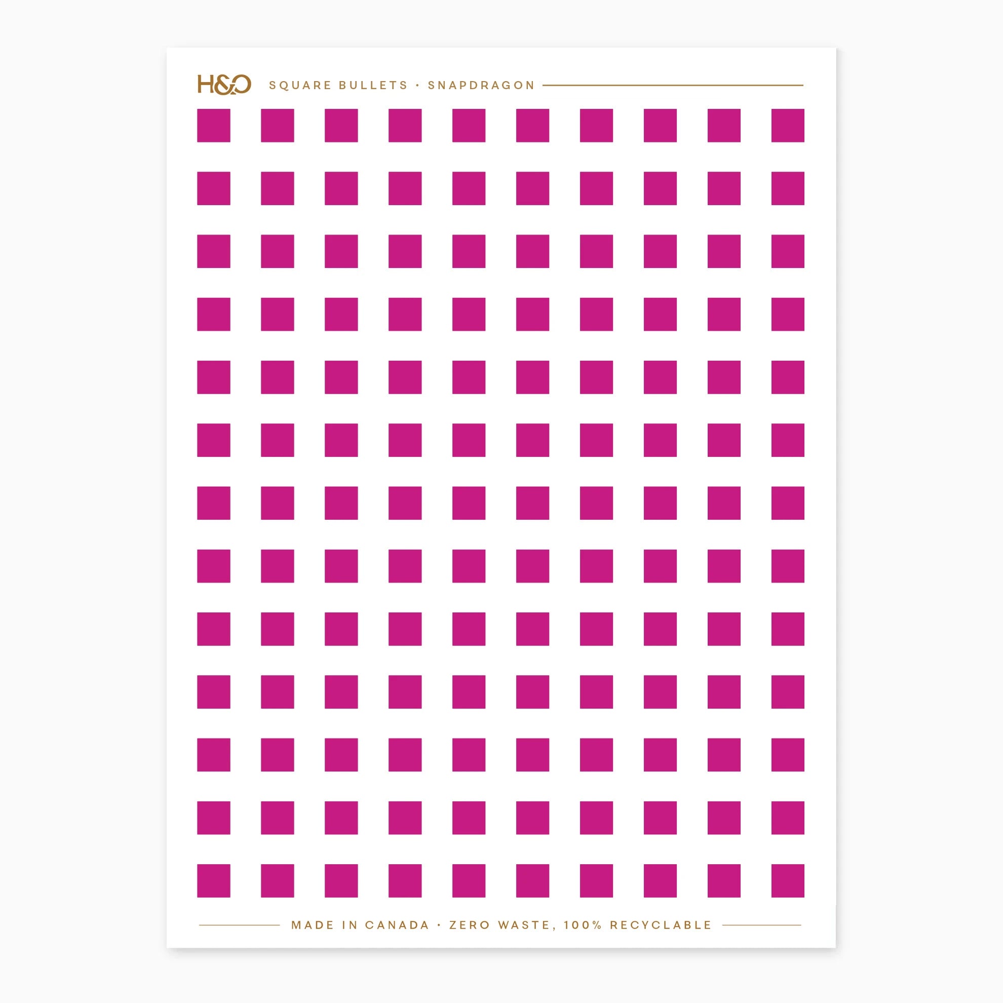 Square Bullets Stickers in Snapdragon #color_Snapdragon