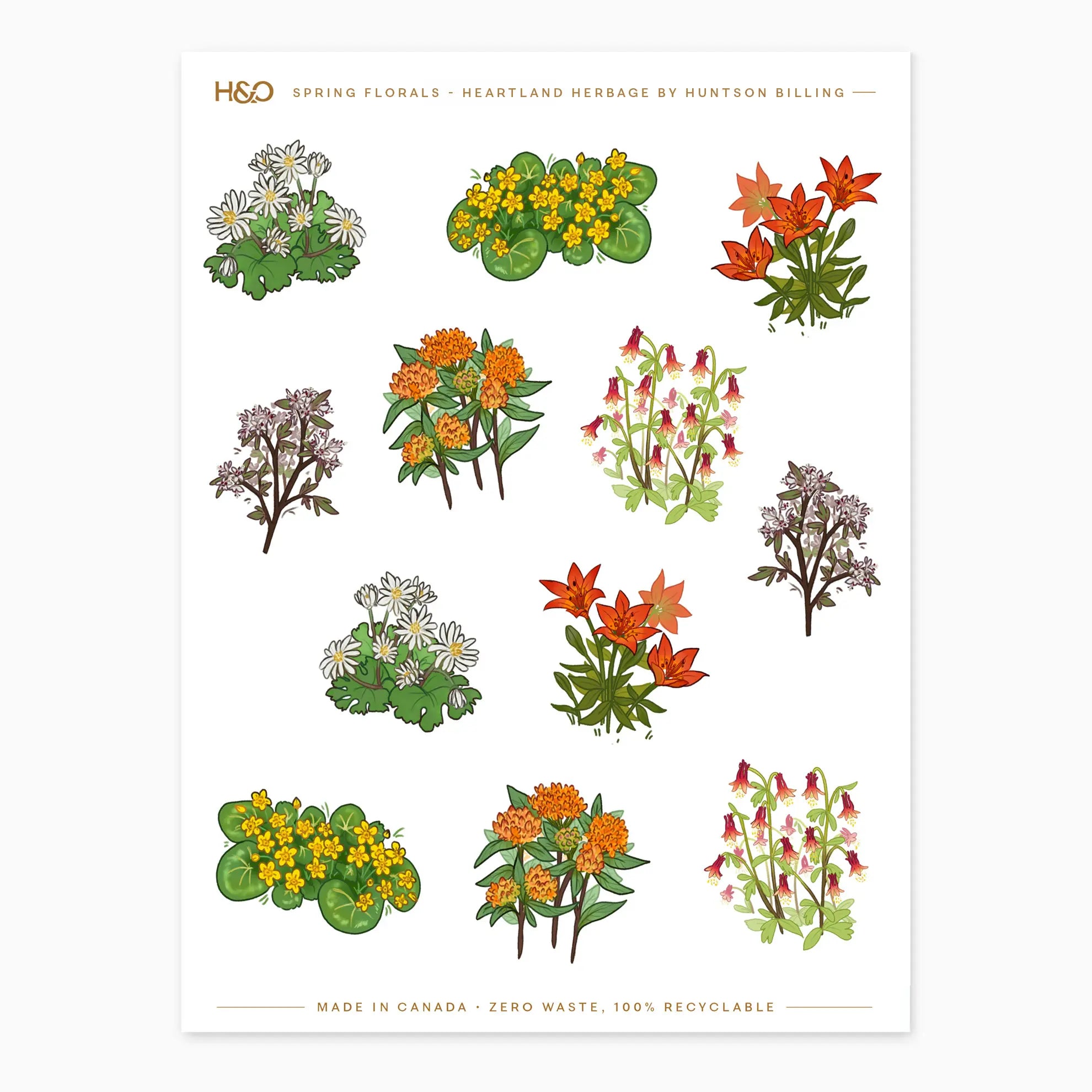 Spring Florals - Heartland Herbage Stickers