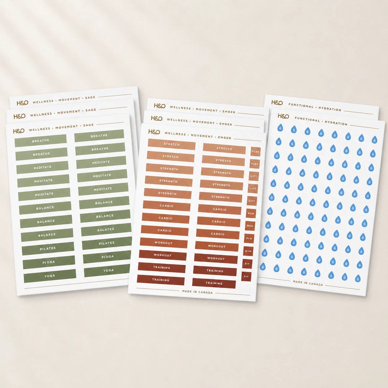 The Move & Hydrate Sticker Bundle (8 Sheets)