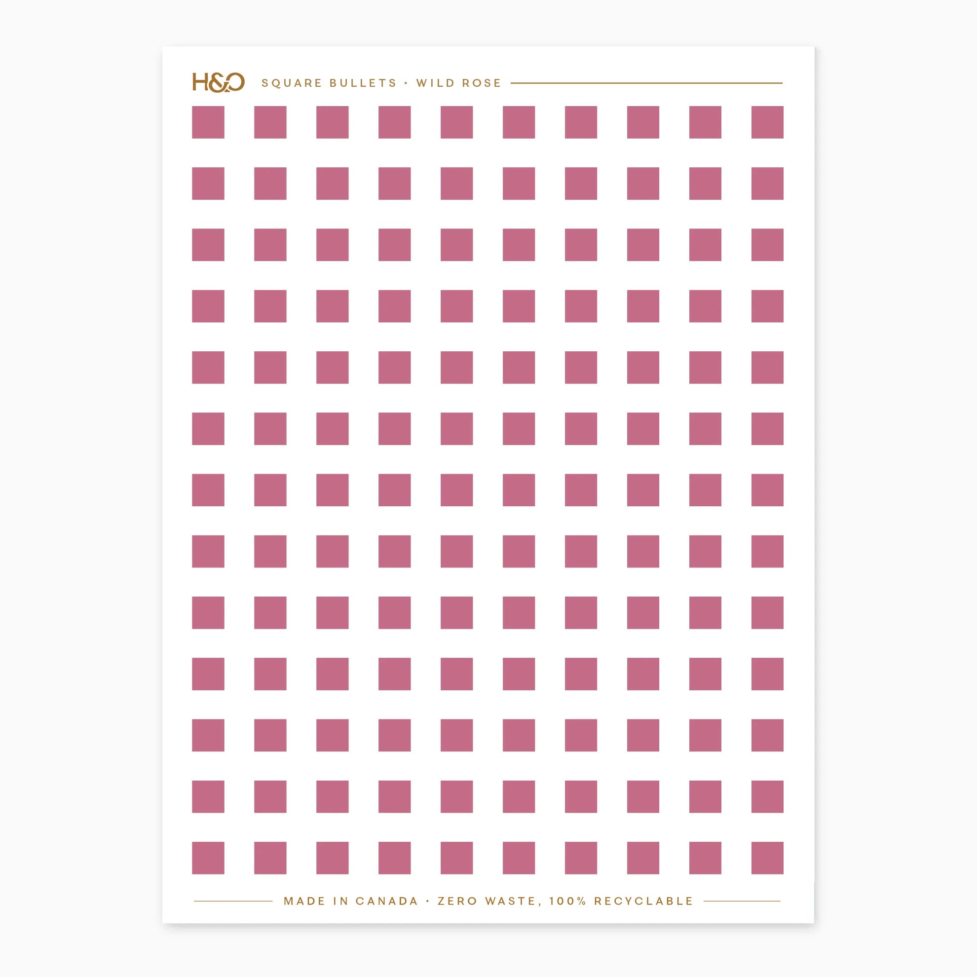 Square Bullets Stickers in Wild Rose #color_Wild rose