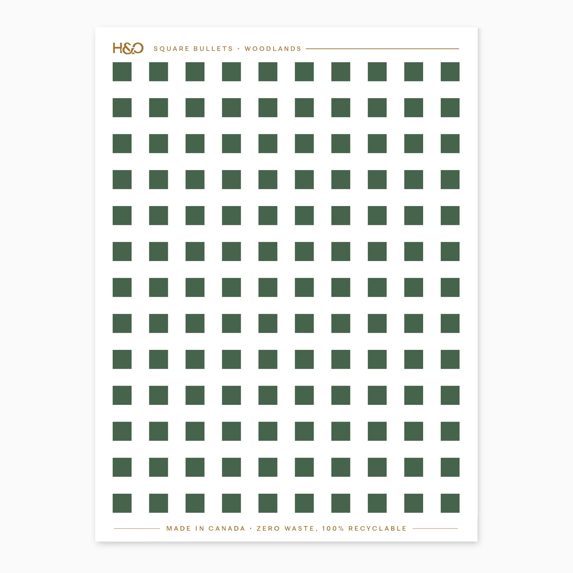 Square Bullets Stickers in Woodlands #color_woodlands