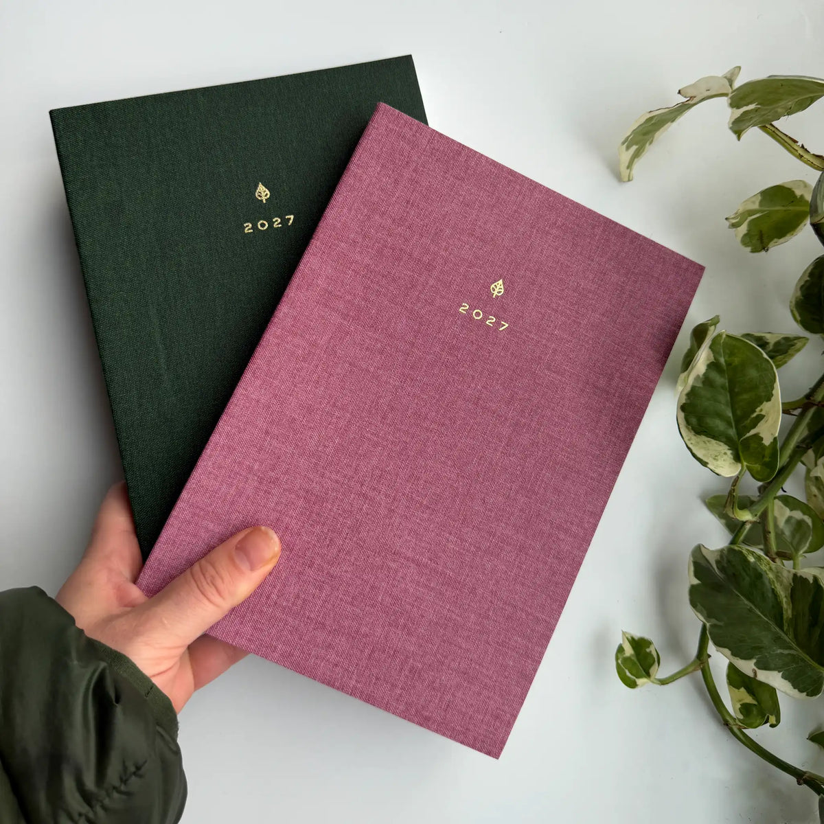Agenda vertical minimaliste 2027 A5 (reliure souple en tissu, papier Heritage 120 g/m²)