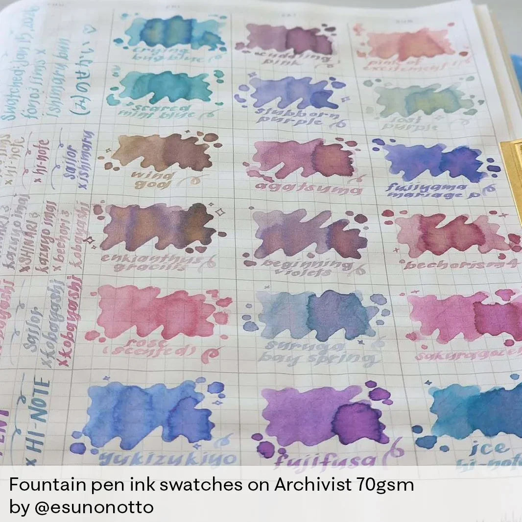 Archivist 70gsm paper ink test
