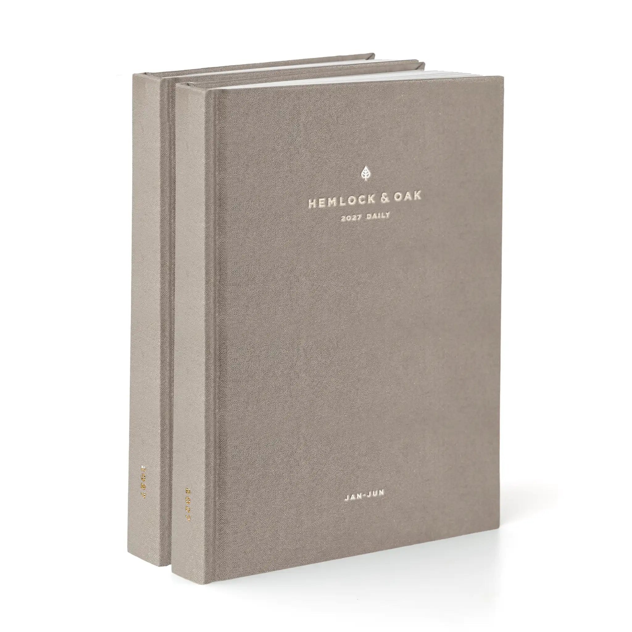 2027 Daily Duo B: Jul-Dec (Hardcover, Heritage 120gsm) in Natural Pearl - detail view #color_natural pearl