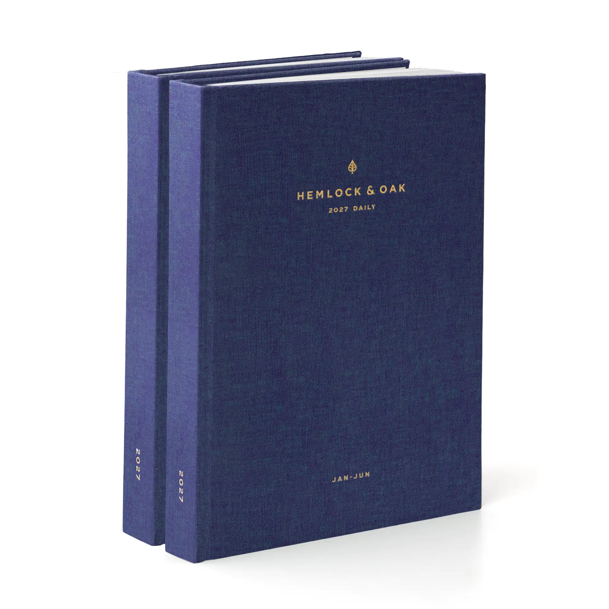 2027 Daily Duo B: Jul-Dec (Hardcover, Heritage 120gsm) in Wild Indigo - detail view #color_wild indigo
