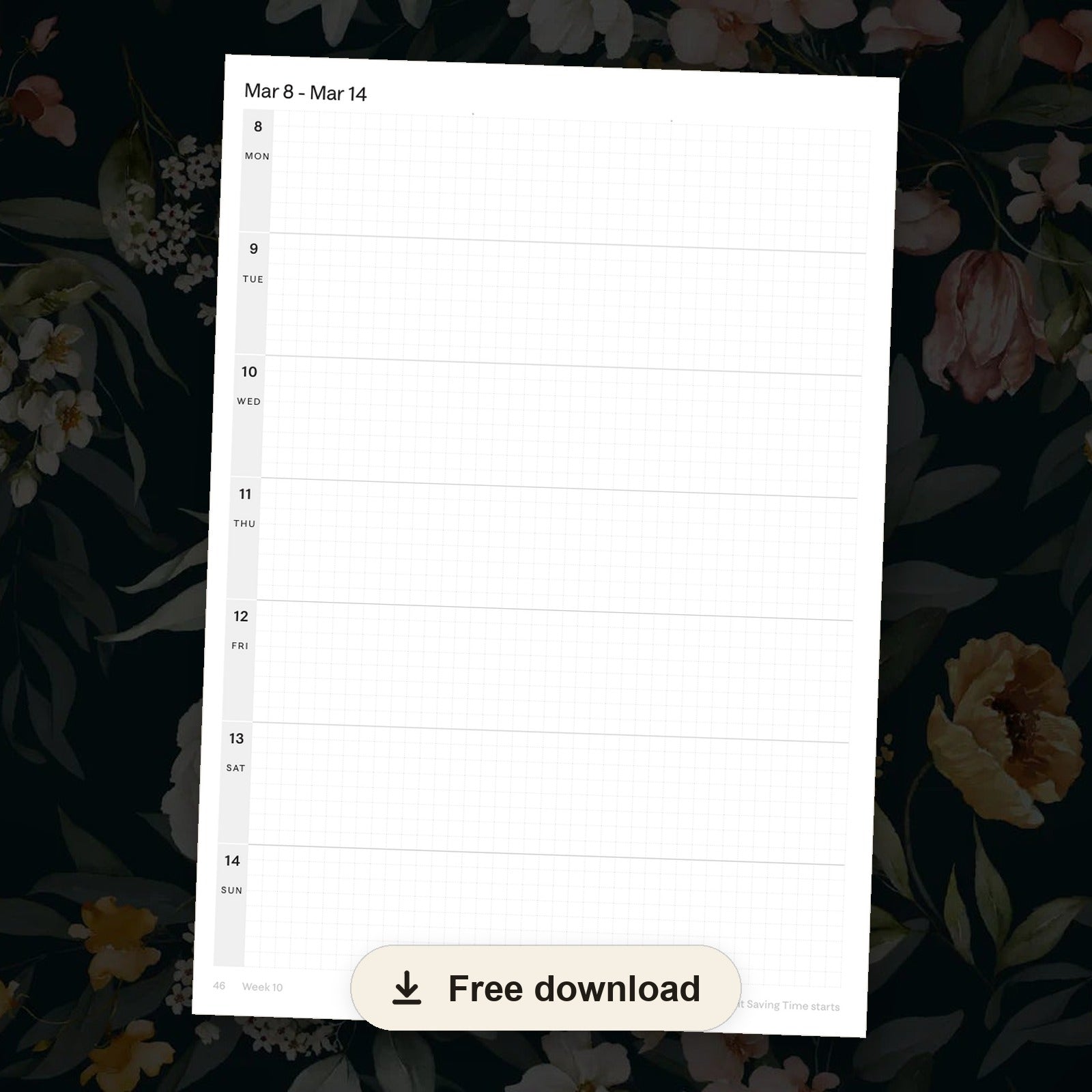 2027 B5 Minimalist Horizontal Planner — free printable download