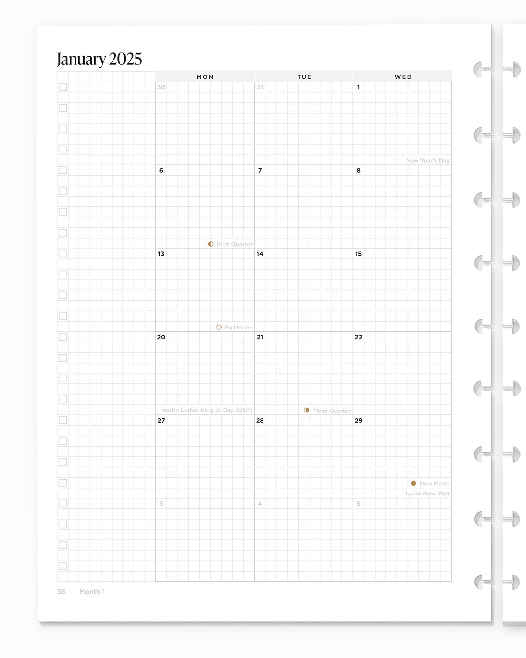 2025 Yearly and Monthly Calendar Inserts