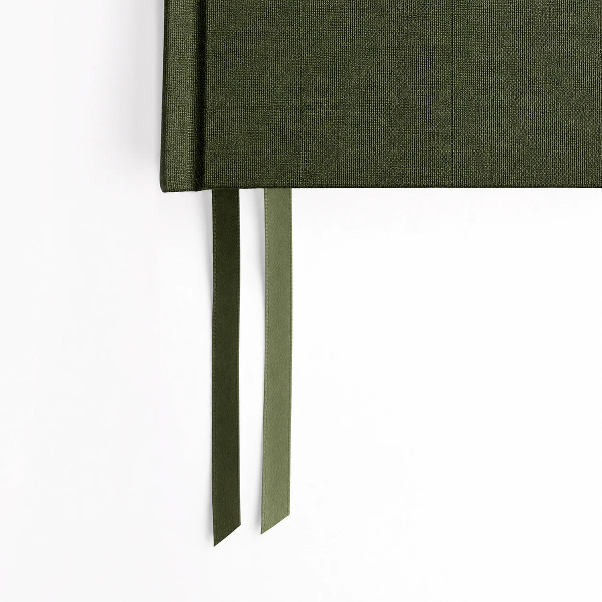 Hemlock & Oak Moss cloth hardcover with two tonal ribbon bookmarks #color_moss