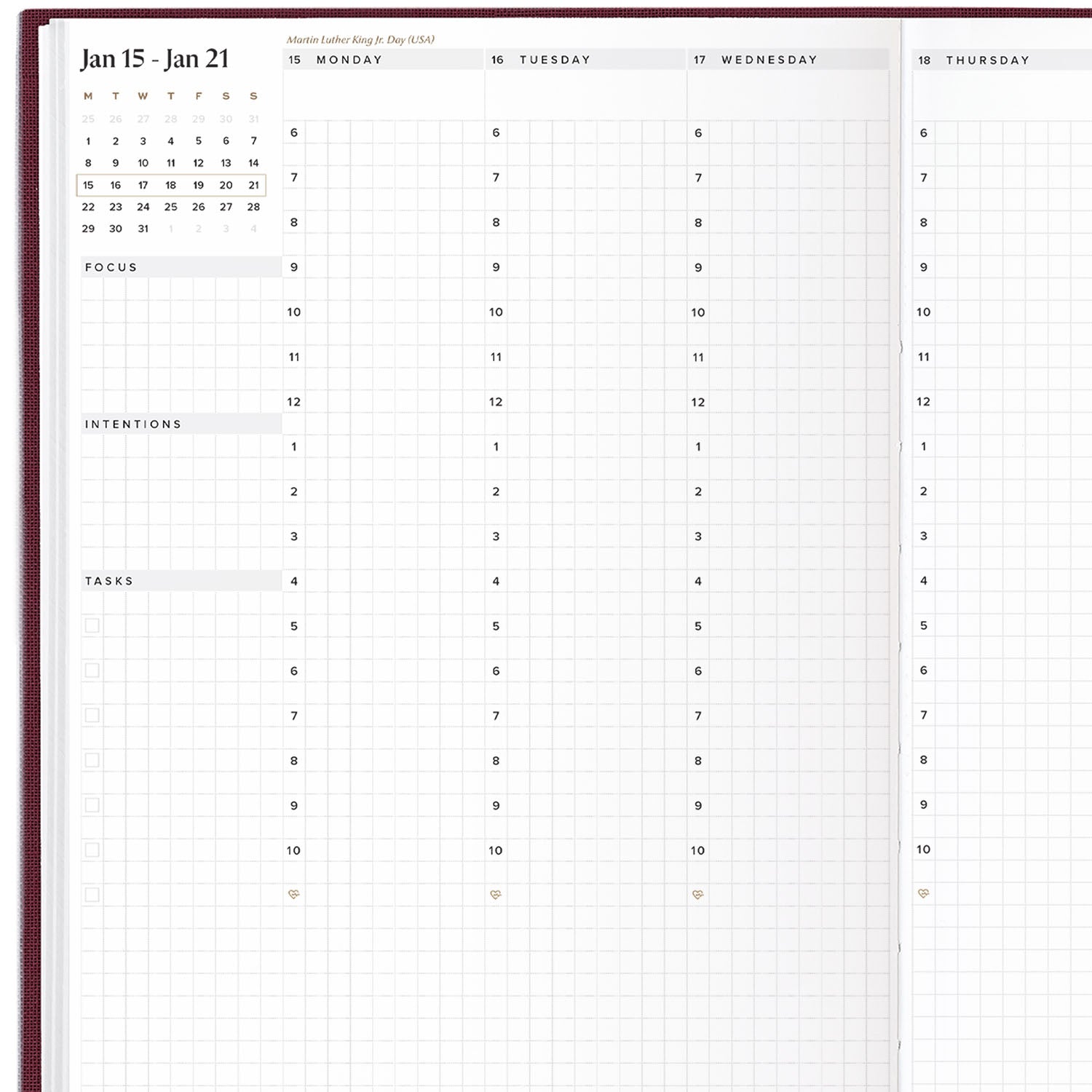 2024 Weekly Minimalist Planner Hemlock & Oak