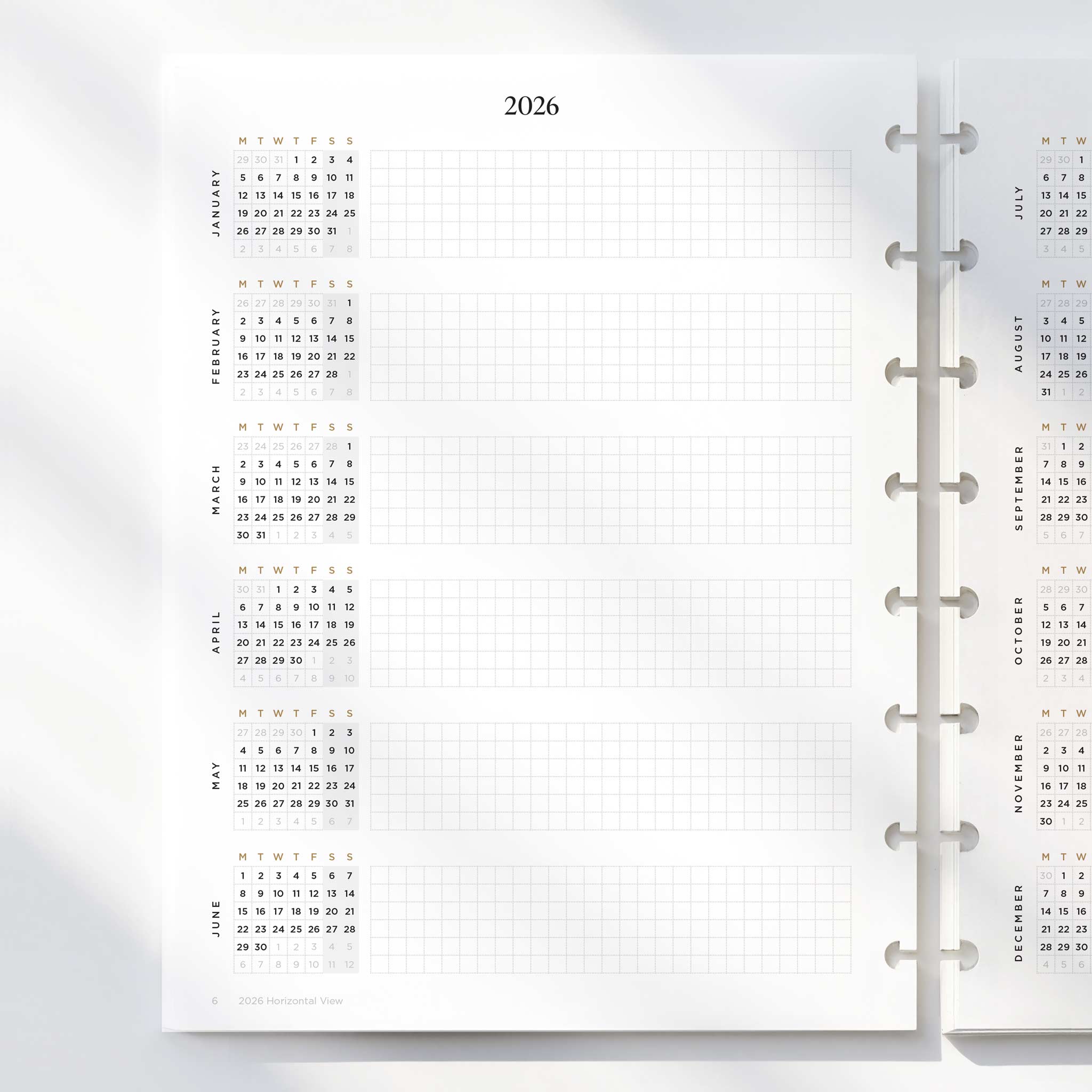 2026 Yearly and Monthly Calendar Inserts