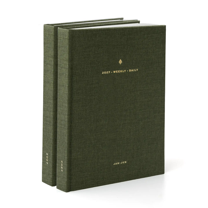 2027 Weekly & Daily Duo (Hardcover, A5, Archivist 120gsm, Minimalist) in Moss #color_moss