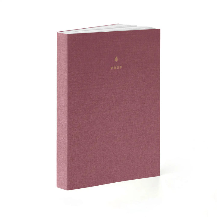 2027 A5 Minimalist Horizontal Planner (Cloth Flex, Heritage 120gsm) in Wild Rose #color_wild rose