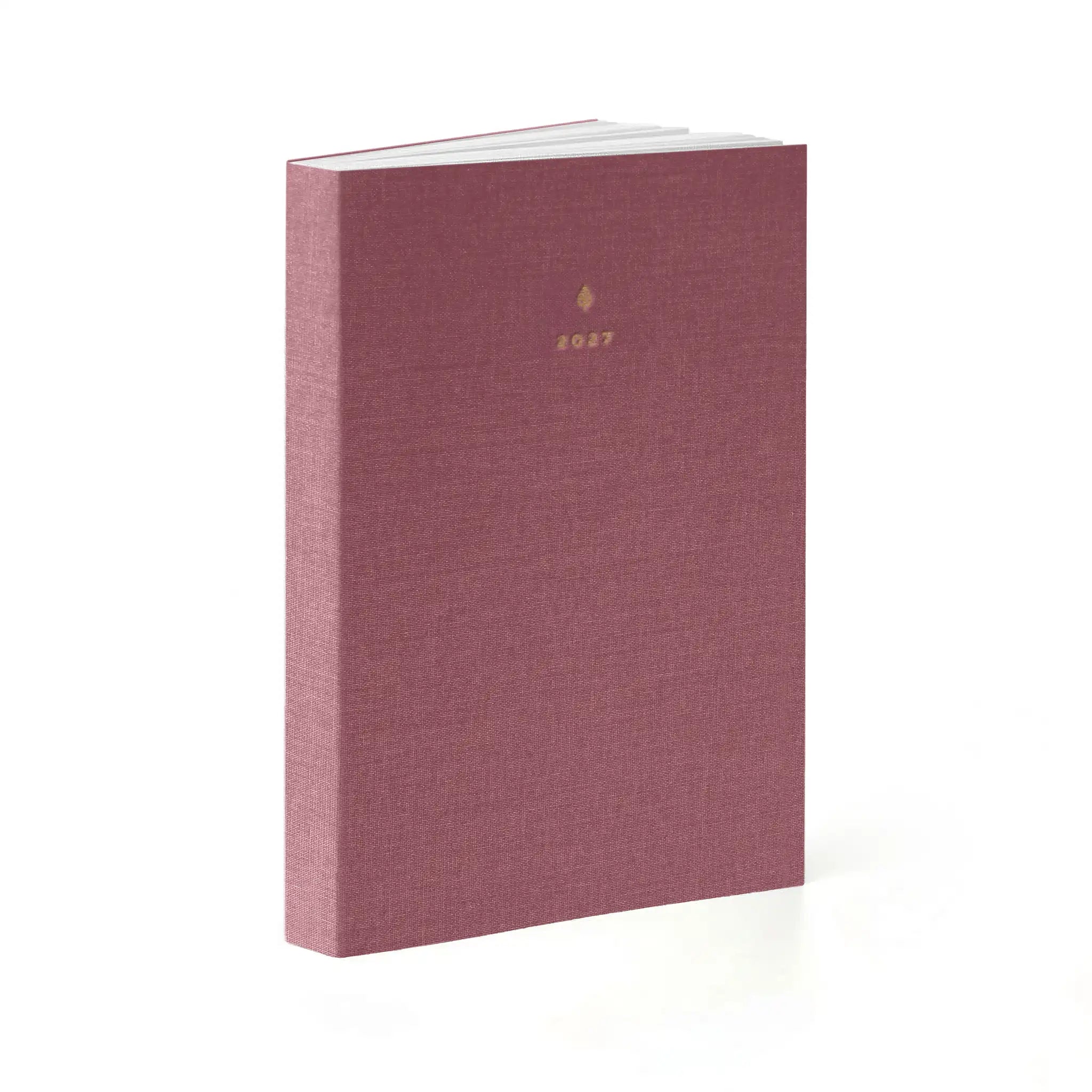 2027 A5 Minimalist Vertical Planner (Cloth Flex, Heritage 120gsm) in Wild Rose - Dated Planner Made in Canada #color_wild rose