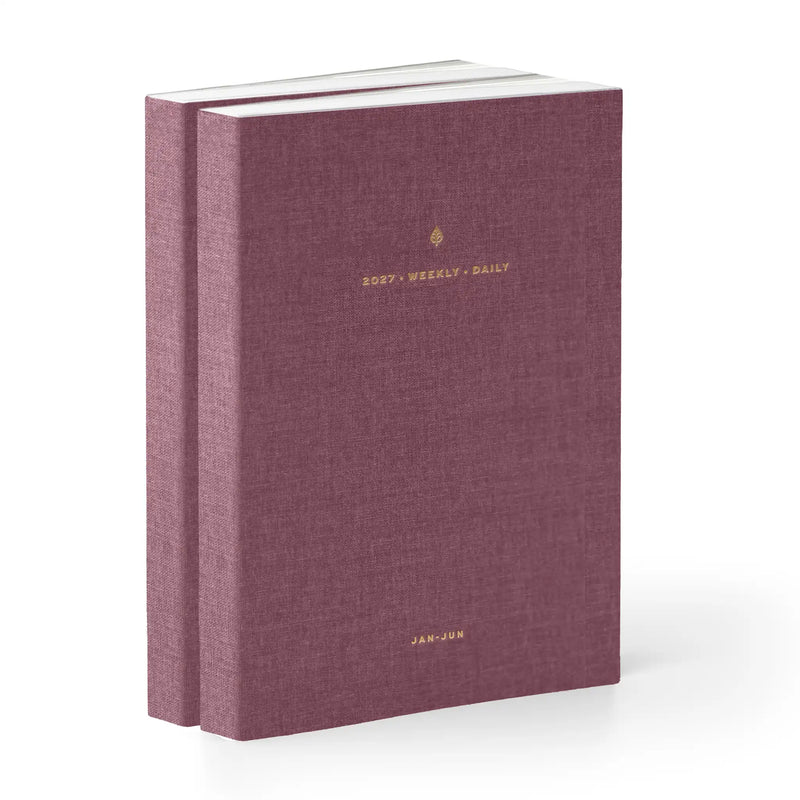 2027 Weekly & Daily Duo (Book 2: Jul-Dec) (Cloth Flex, A5, Archivist 120gsm, Minimalist) in Wild Rose #color_wild rose