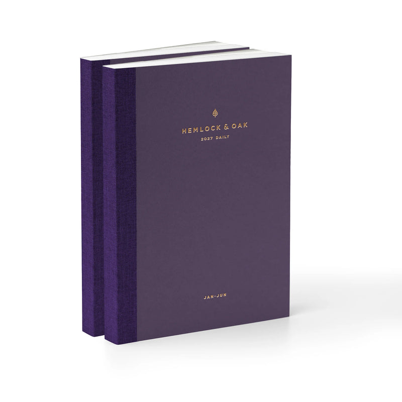 2027 Minimalist Daily Duo B: Jul-Dec (Paper Flex, Heritage 120gsm) in Plum #color_plum