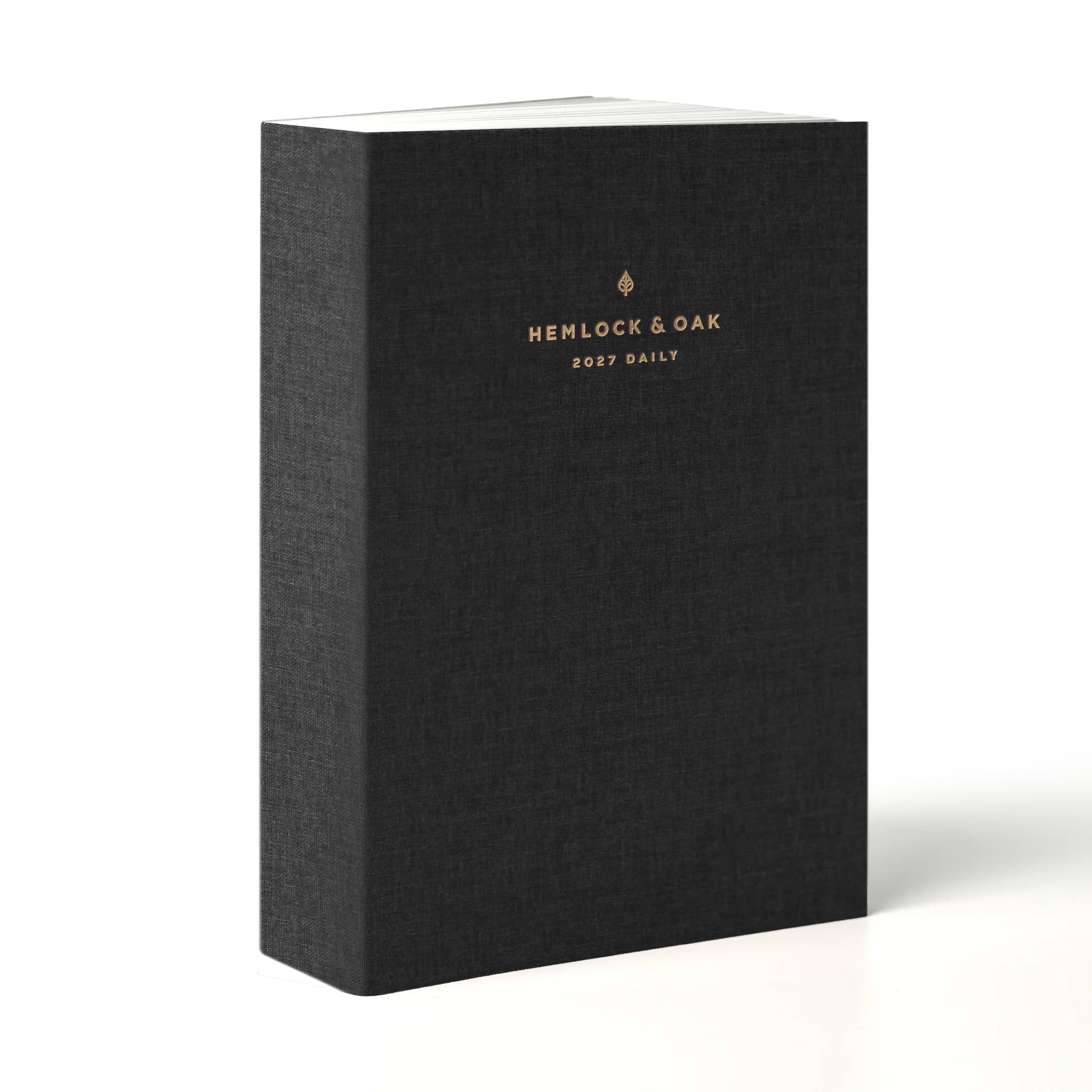 2027 Daily Planner (Cloth Flex, Heritage 120gsm) in Charbon - detail view #color_charbon