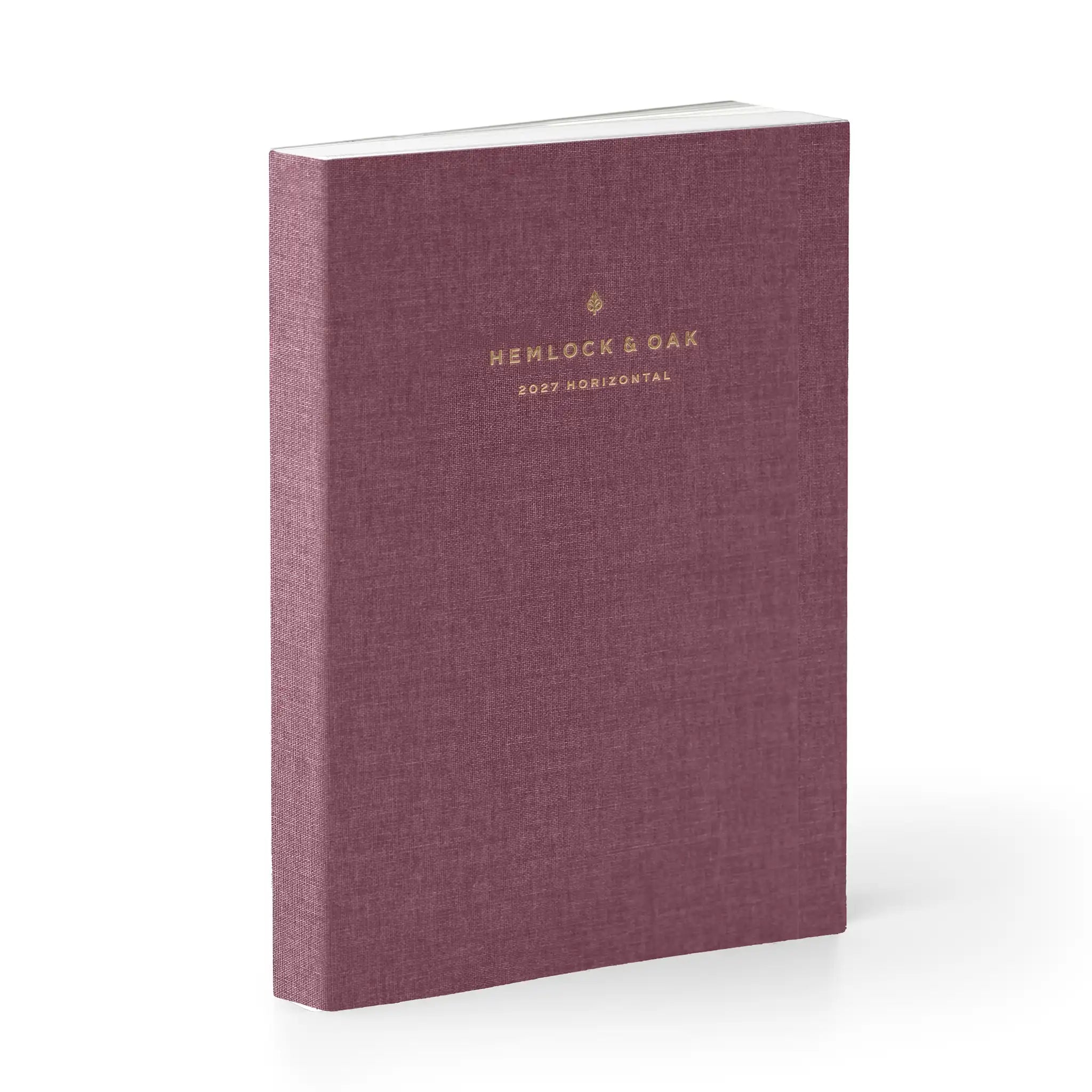 2027 Horizontal Planner (Cloth Flex, Heritage 120gsm) in Wild Rose - detail view #color_wild rose