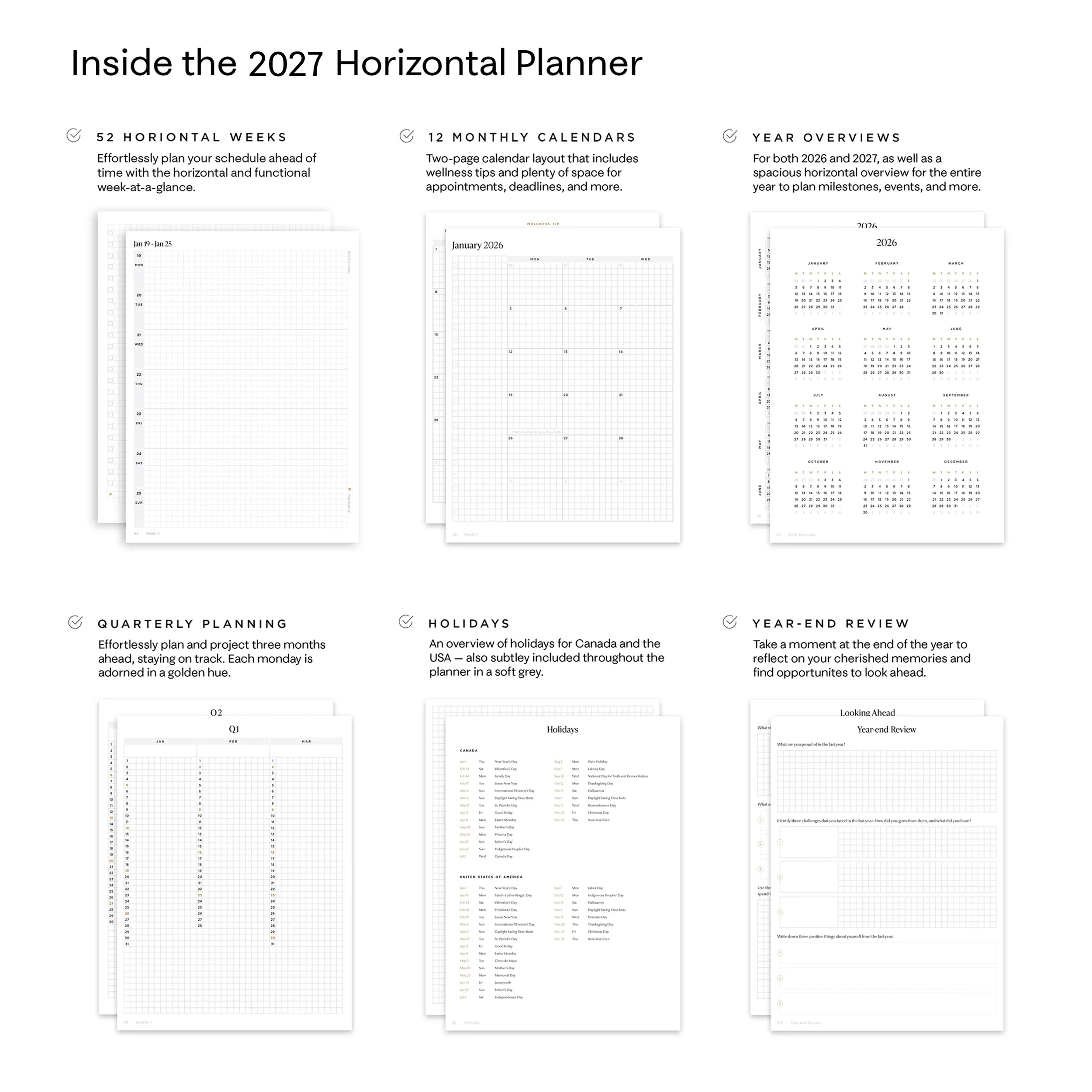 2027 Horizontal Planner (Hardcover, Heritage 120gsm)