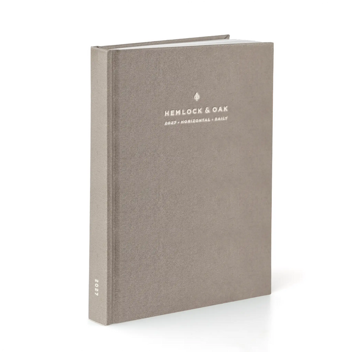 2027 Horizontal & Daily Planner (Hardcover, 70gsm) in Natural Pearl #color_natural pearl