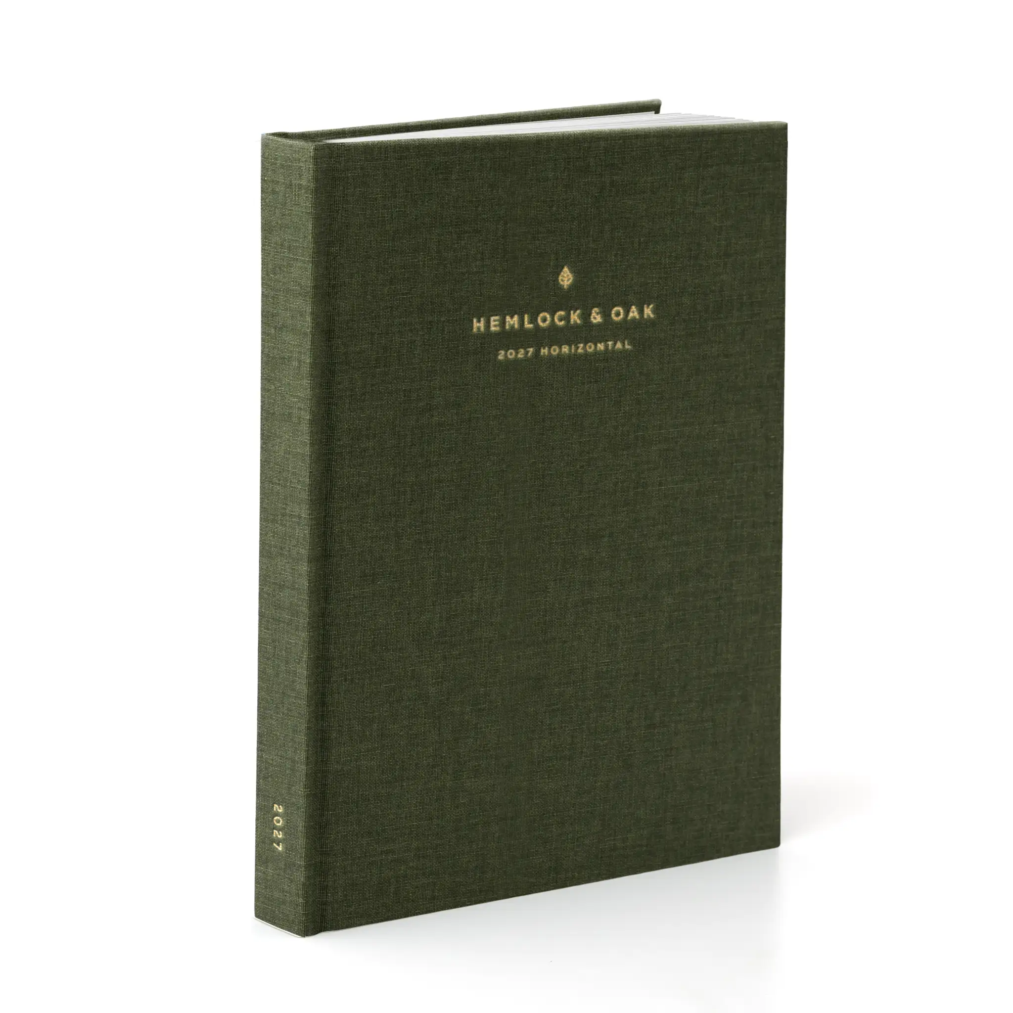 2027 Horizontal Planner (Hardcover, Heritage 120gsm) in Moss - detail view #color_moss