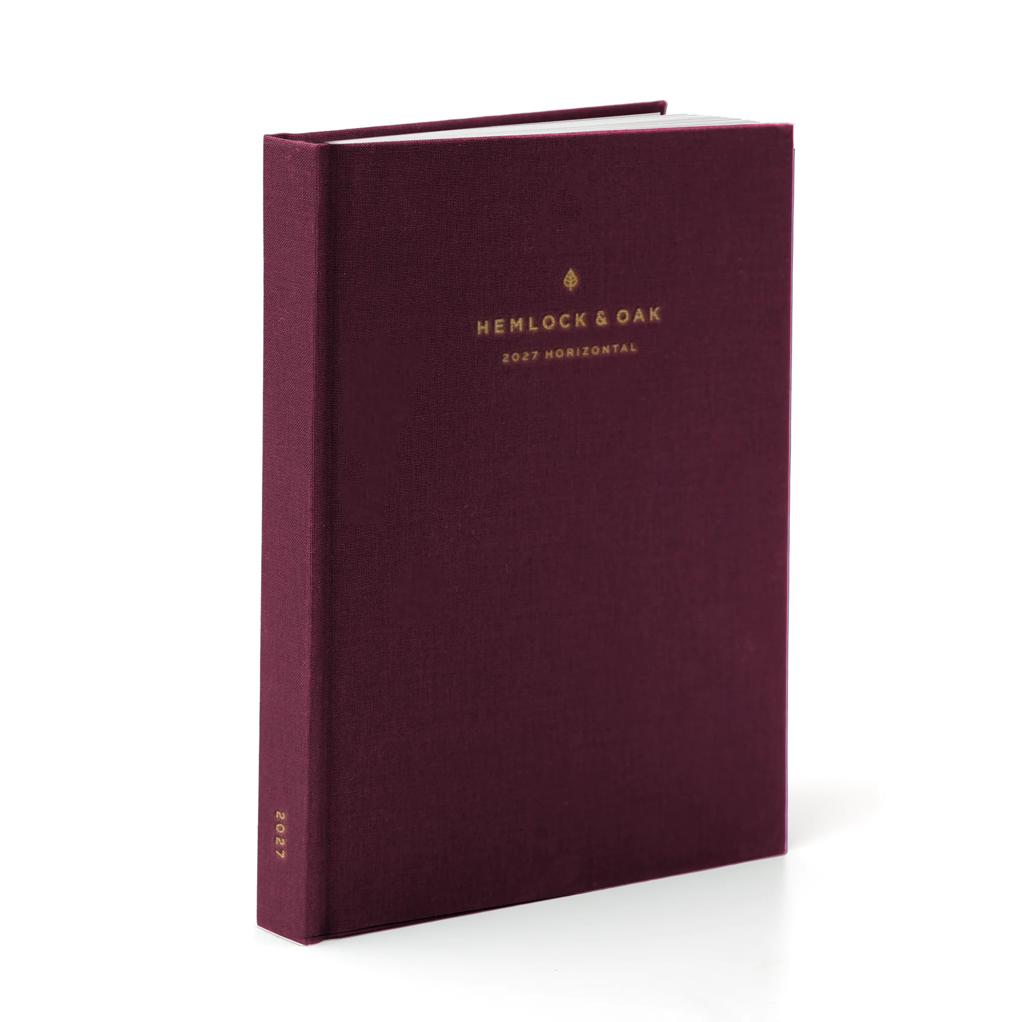 2027 Horizontal Planner (Hardcover, Heritage 120gsm) in Mulberry - detail view #color_mulberry
