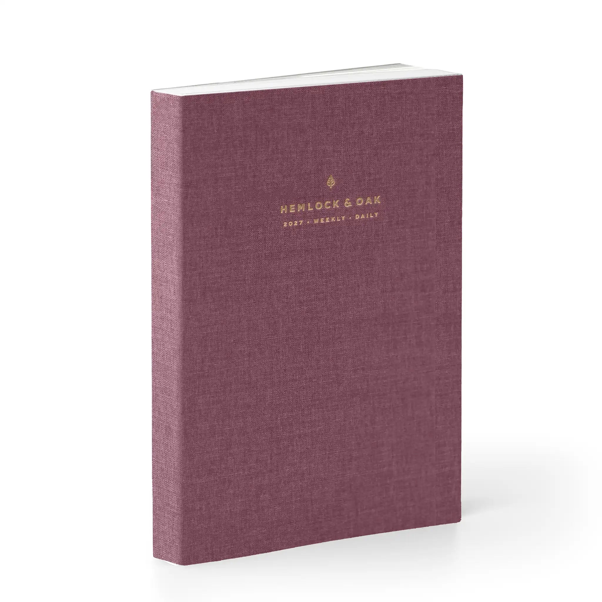 2027 Weekly & Daily Vertical Planner (Cloth Flex, 70gsm) in Wild Rose - Dated Planner Made in Canada #color_wild rose