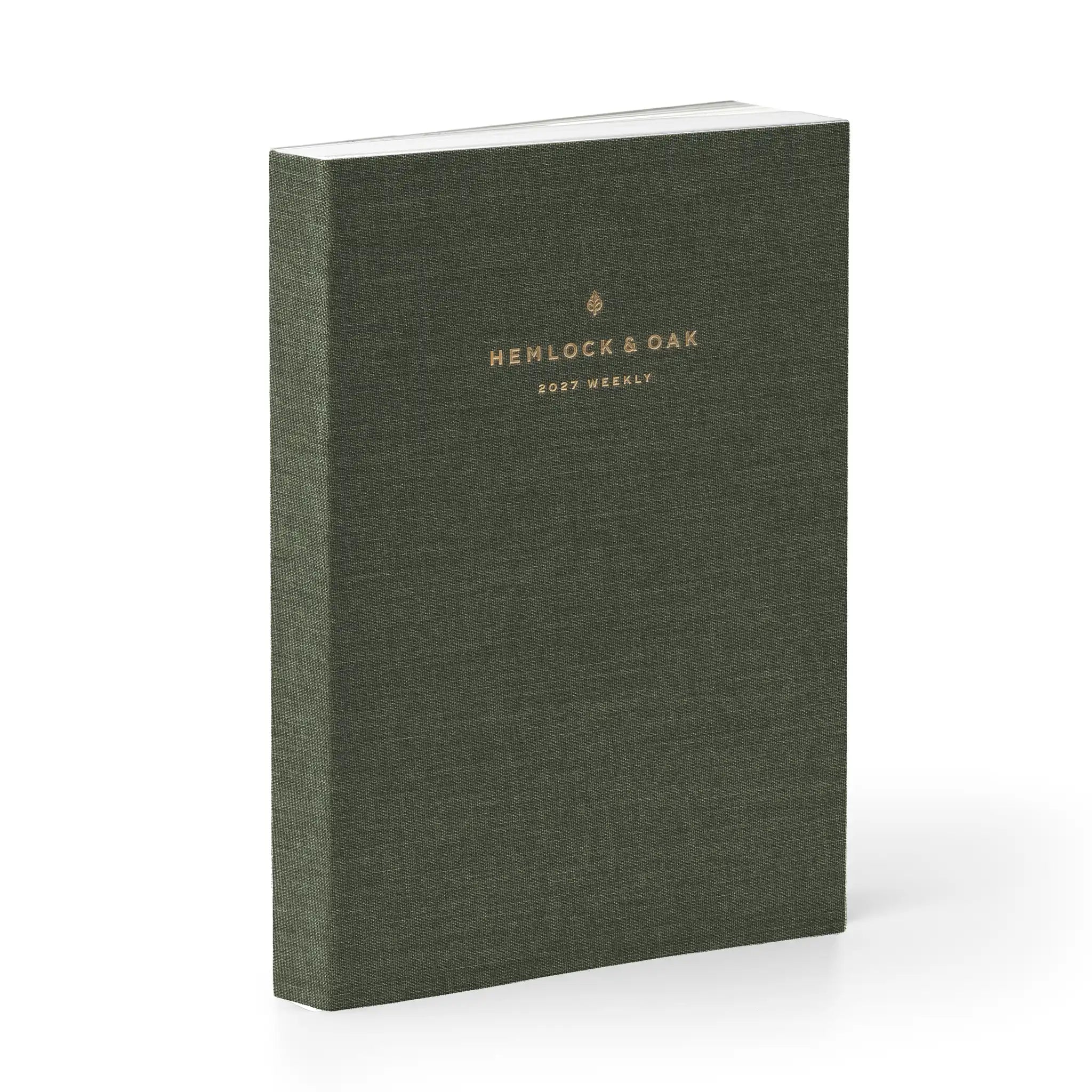 2027 Weekly Planner (Cloth Flex, Heritage 120gsm) in Moss - Dated Planner Made in Canada #color_moss