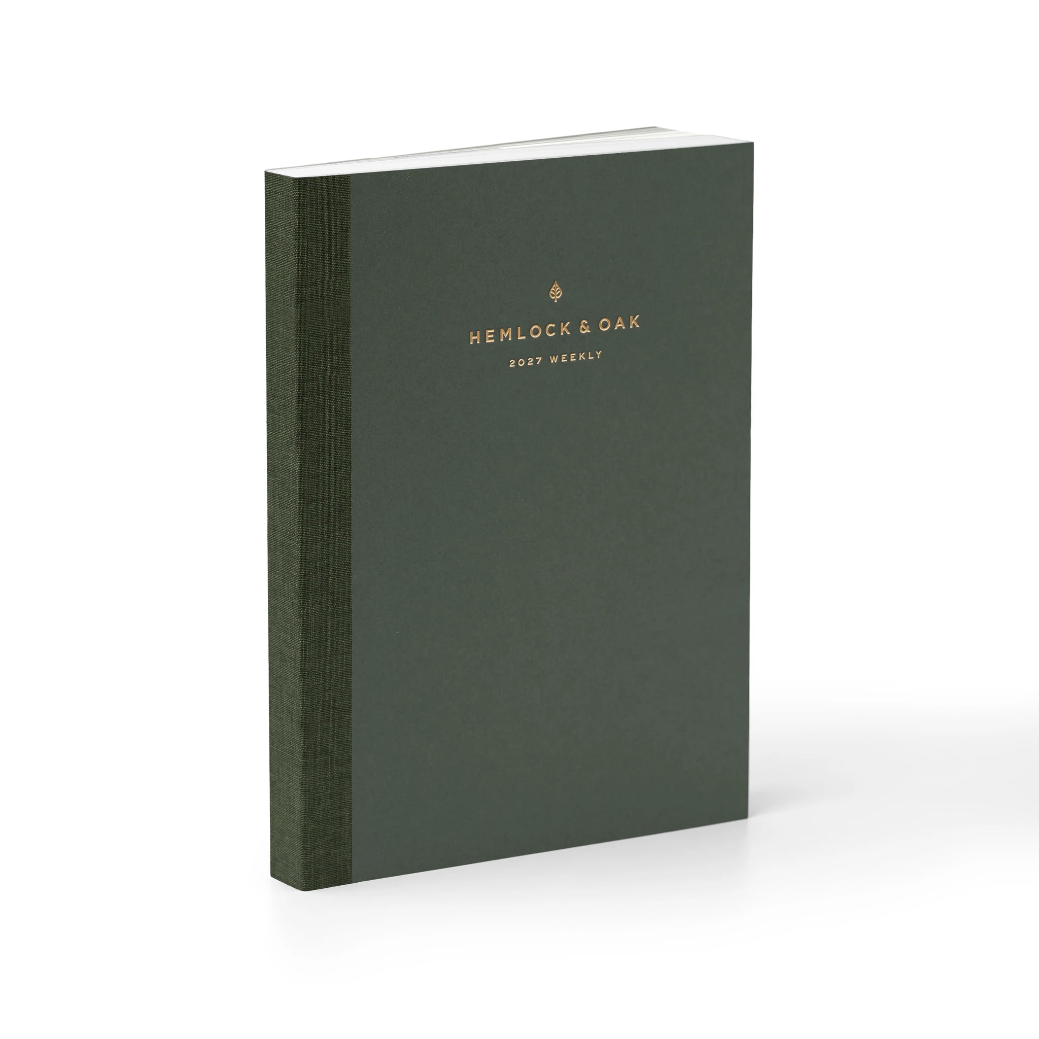 2027 Weekly Planner (Paper Flex, Heritage 120gsm) in Moss - detail view #color_moss