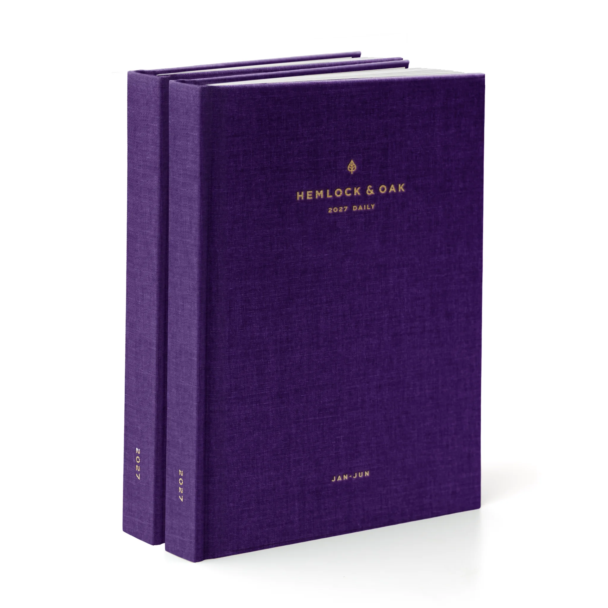 2027 Daily Duo B: Jul-Dec (Hardcover, Heritage 120gsm) in Aura - detail view #color_aura