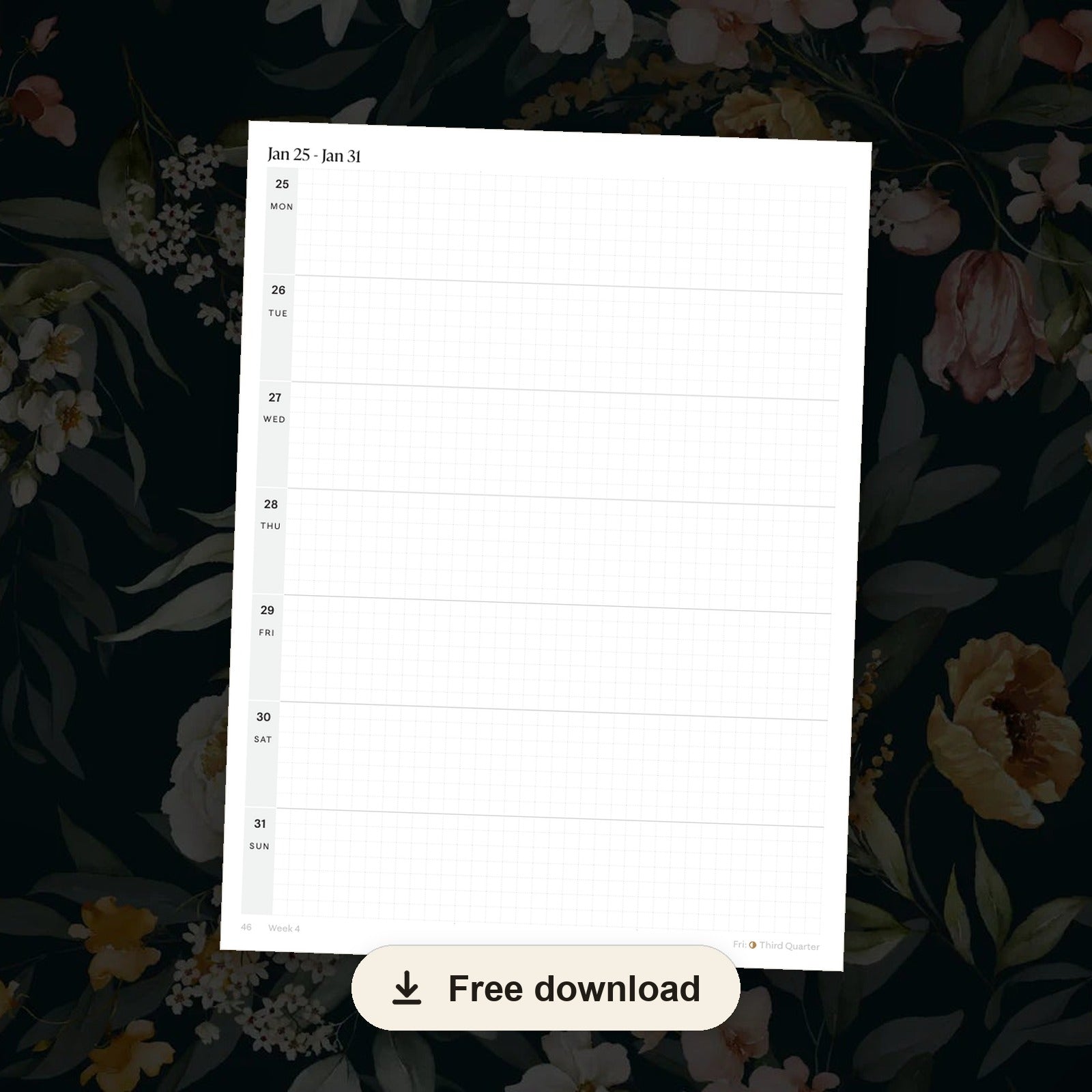 2027 Signature Horizontal Planner — free printable download