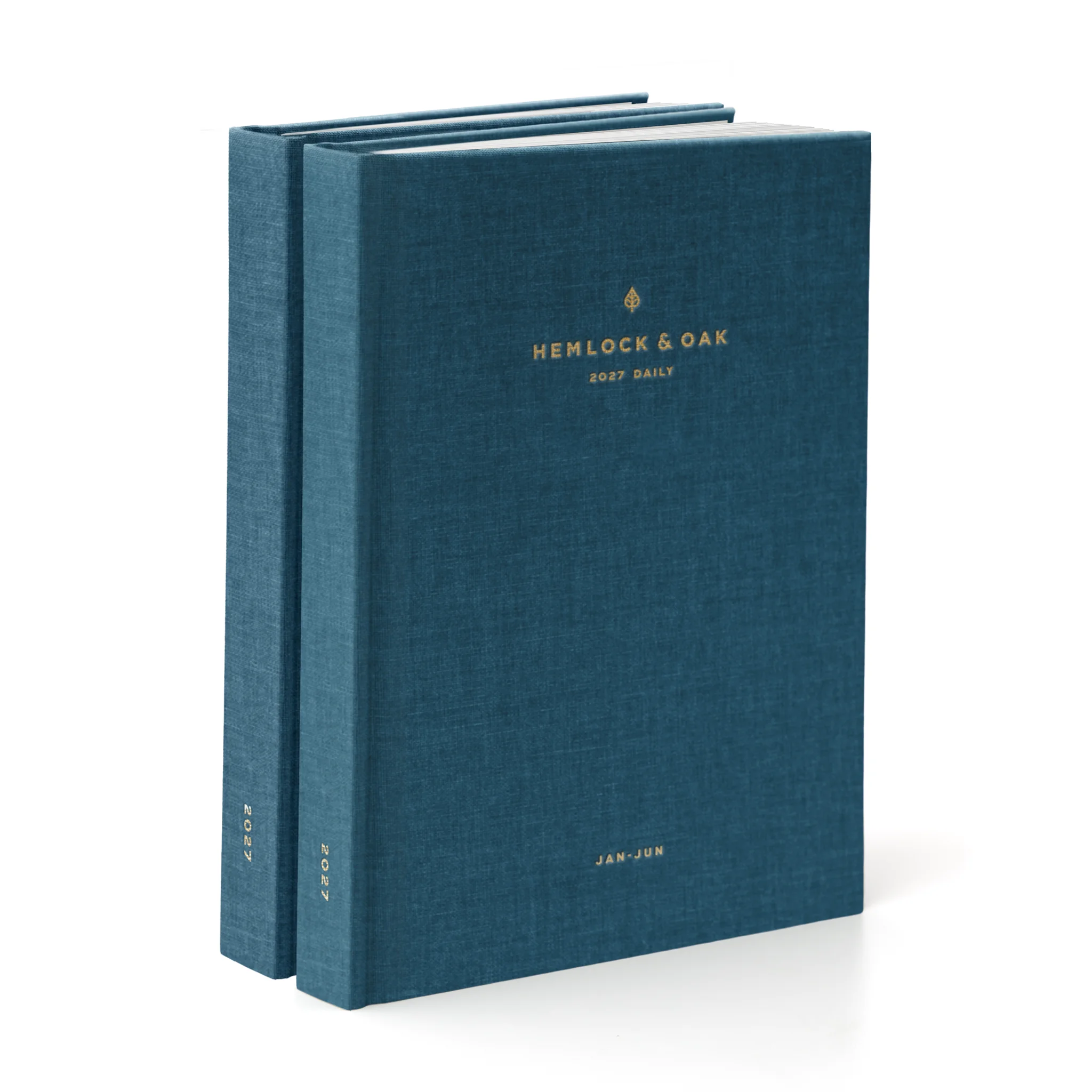2027 Daily Duo B: Jul-Dec (Hardcover, Heritage 120gsm) in Rivière - detail view #color_rivière