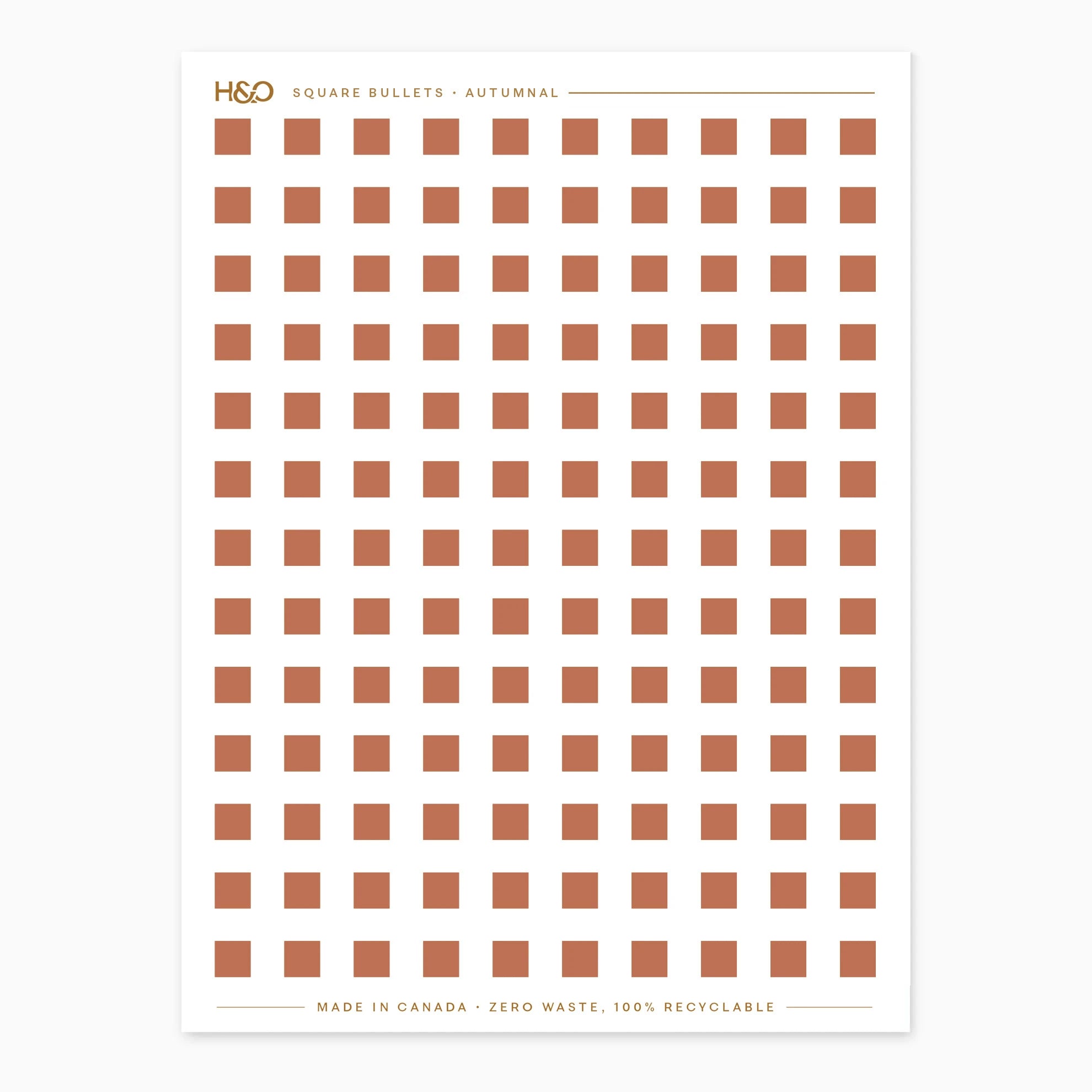 Square Bullets Stickers in Autumnal #color_autumnal