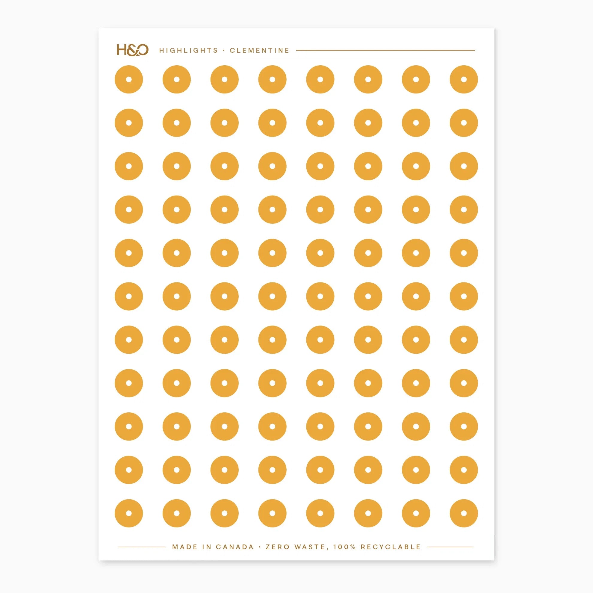 Highlights planner stickers in Clementine, Hemlock & Oak
