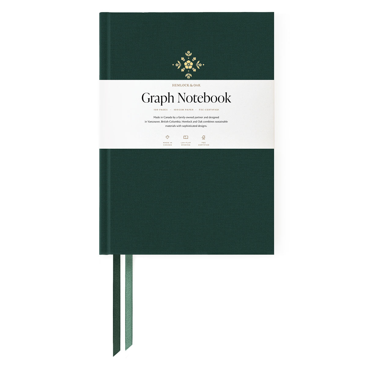 Square Graph Notebook - Jardin Deep Forest #color_ Deep Forest