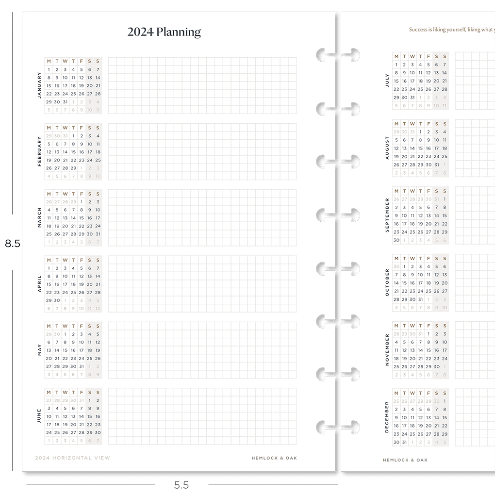 2024 Yearly Calendar Inserts #color_