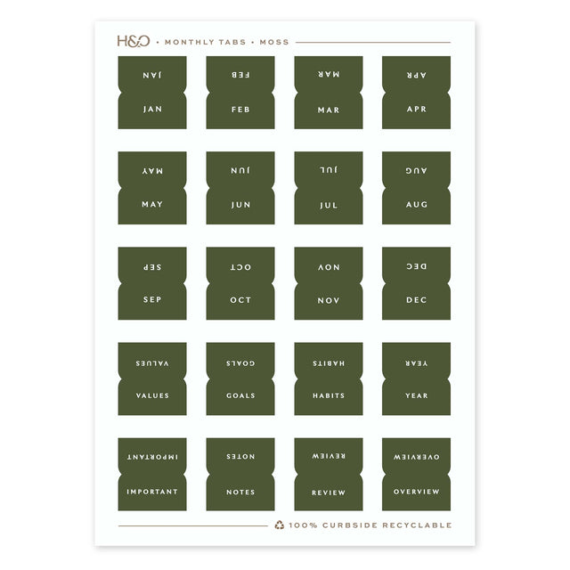 Monthly Tabs