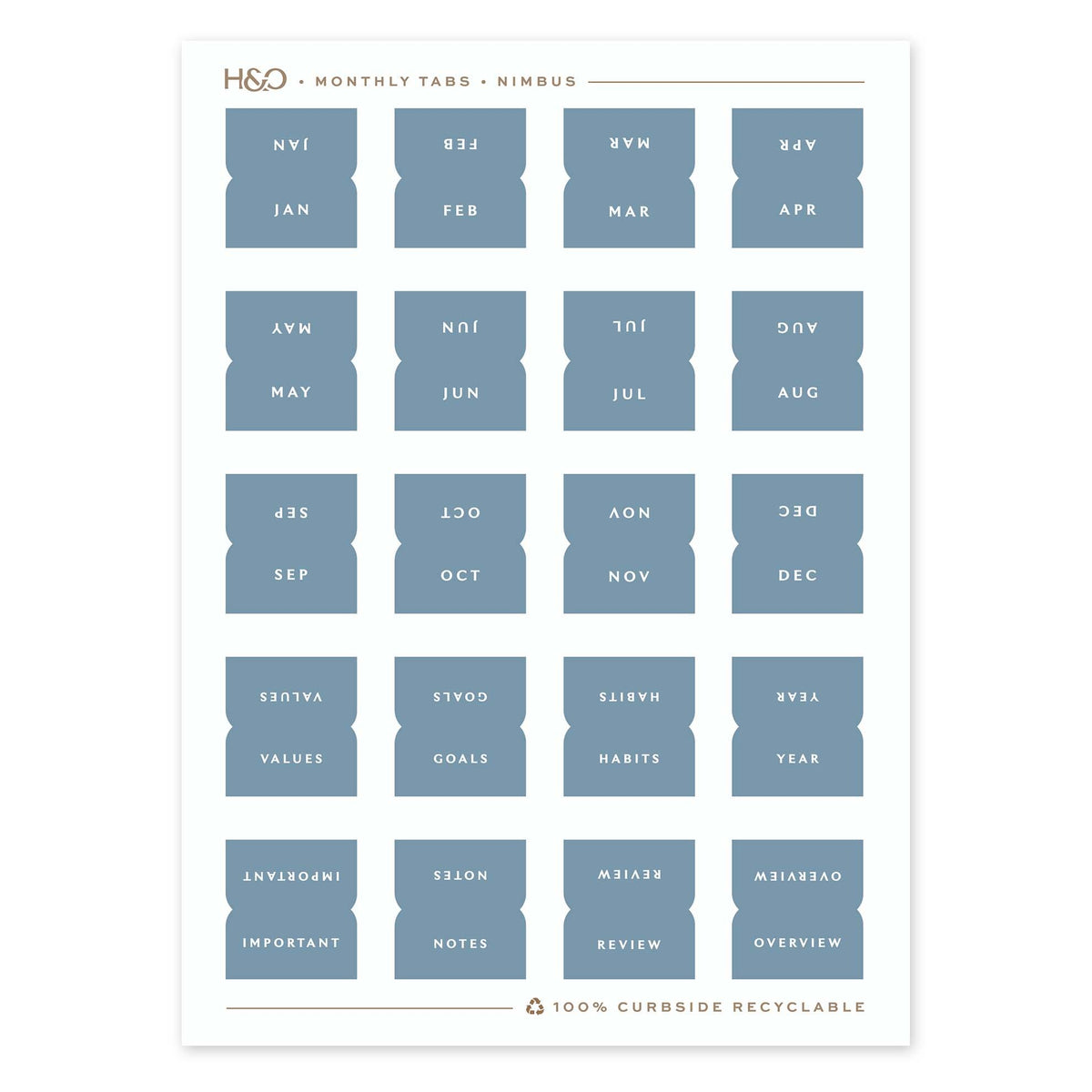 Monthly Tabs | Hemlock & Oak