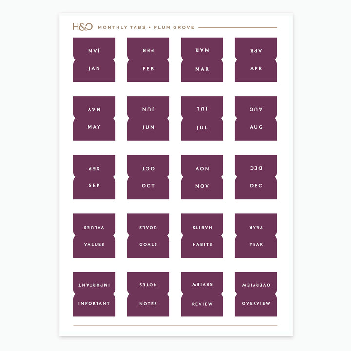 Monthly Tabs