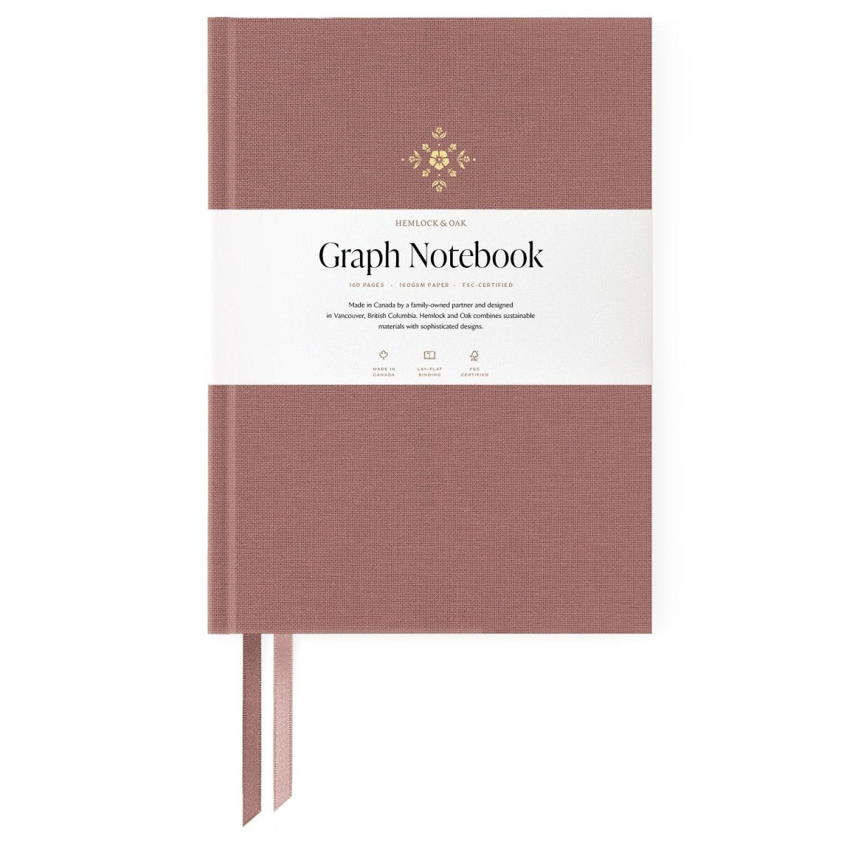 Square Graph Notebook - Jardin Rosewood #color_ Rosewood