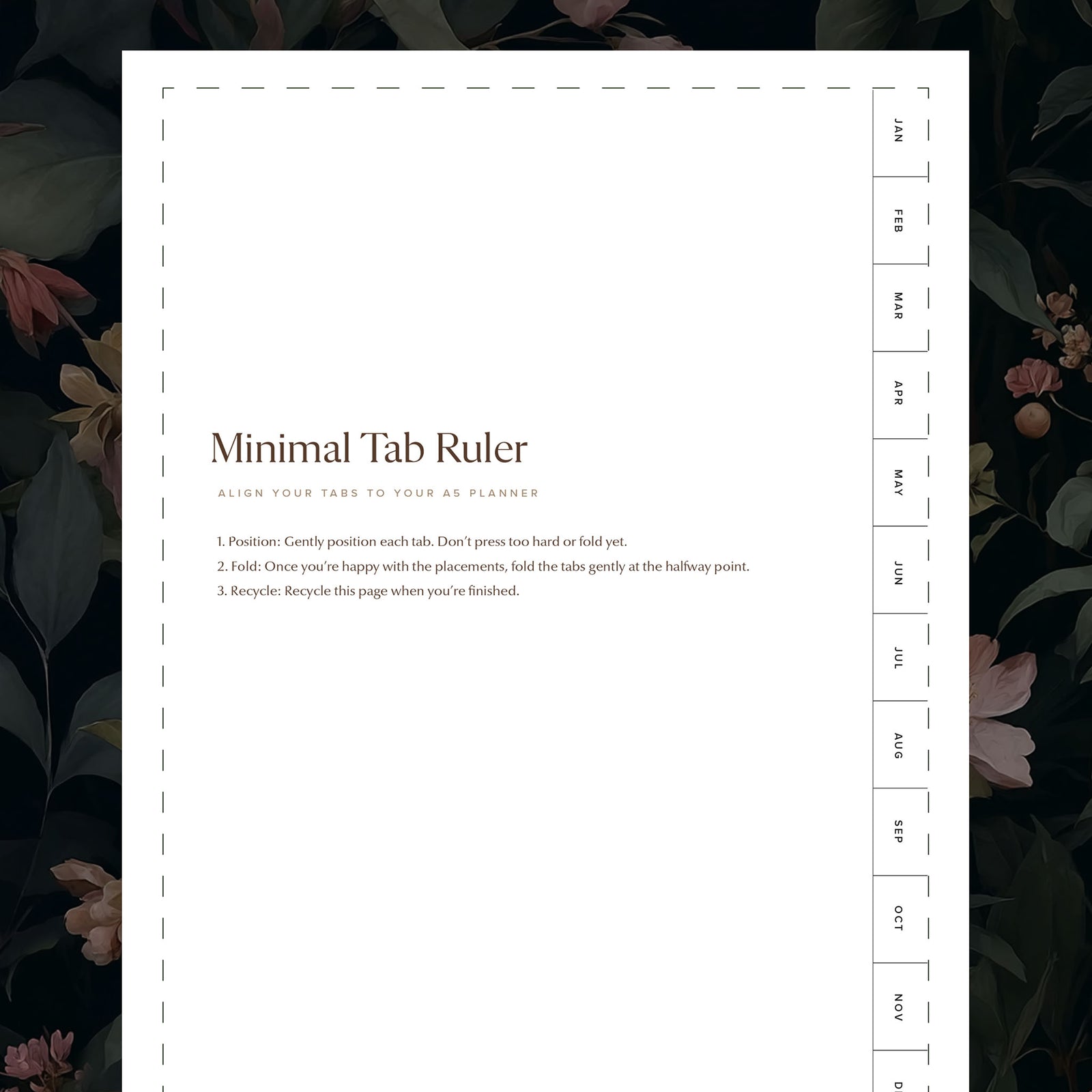 Printable Minimalist Tab Ruler